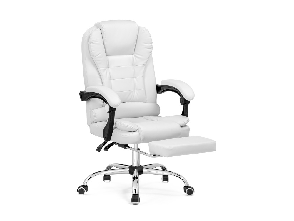 Orvil white Компьютерное кресло MebelVia Белый, Экокожа, Металл midl белый компьютерное кресло белый кожзам хромированный металл