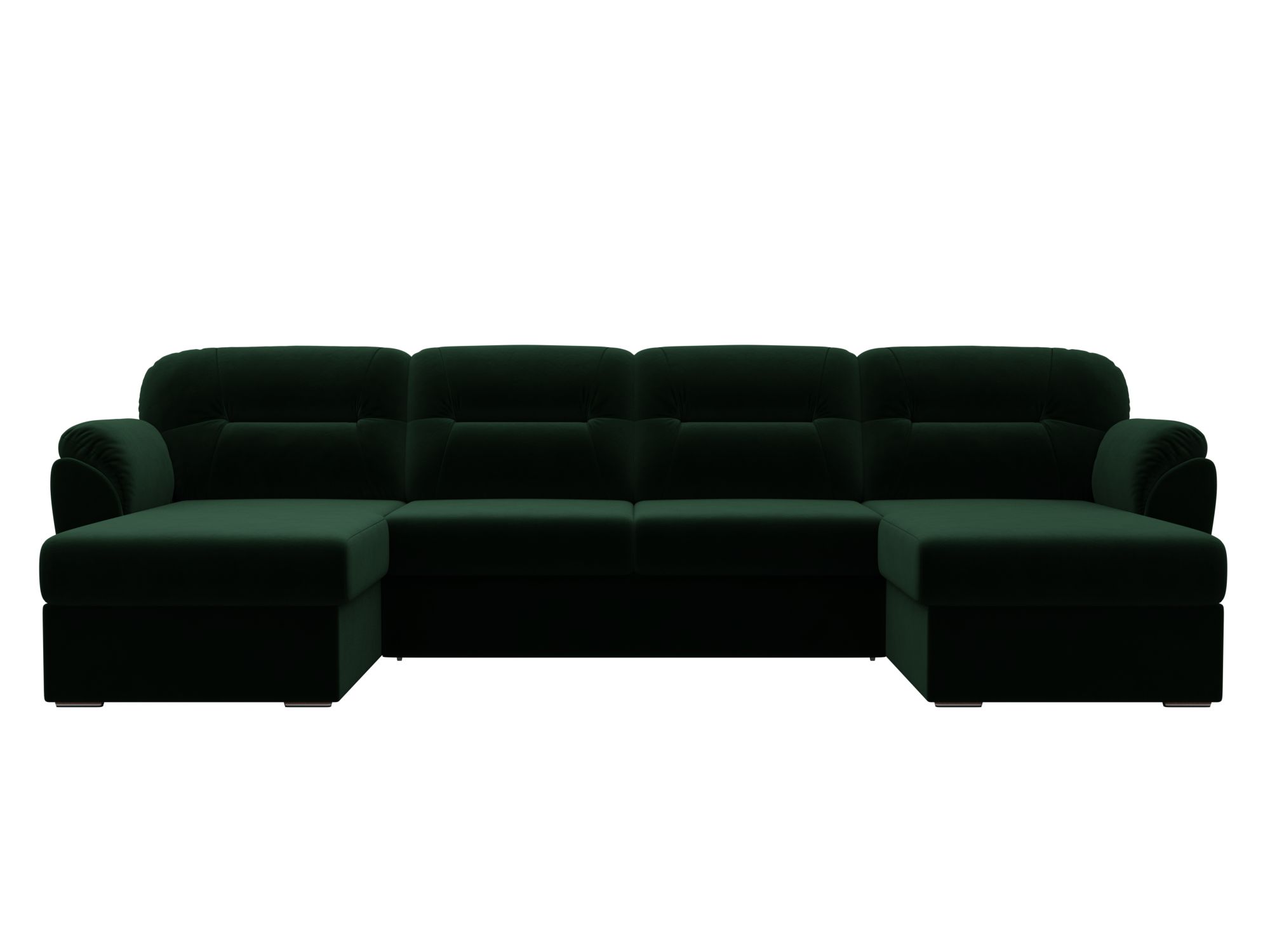 Диван П-образный Бостон MebelVia , Зеленый, Велюр MR, ЛДСП диван лига диванов форсайт велюр mr зеленый п образный
