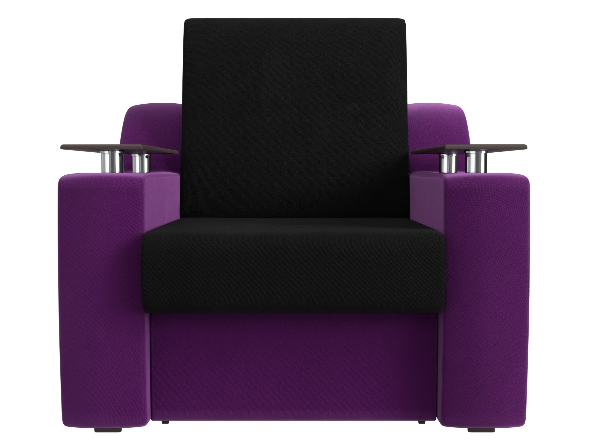 кресло кровать сенатор 60х190 mebelvia черный фиолетовый микровельвет лдсп Кресло-кровать Сенатор (60х190) MebelVia Черный, Фиолетовый, Микровельвет, ЛДСП