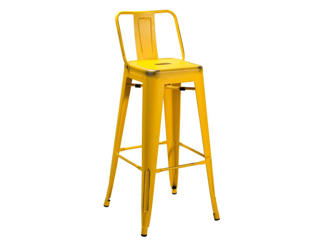 Стул барный Tolix Vintage Yellow Бежевый стул барный tolix wood серебристый матовый серый