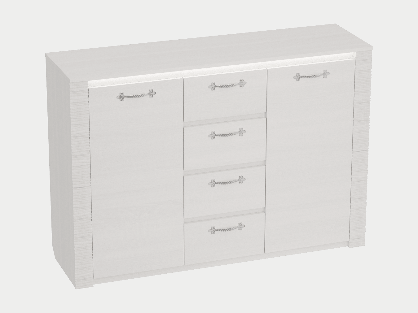 Элана Комод 1400, бодега (Бодега белая) Белый, МДФ, ЛДСП модульная гостиная элана композиция 5 бодега белая белый лдсп
