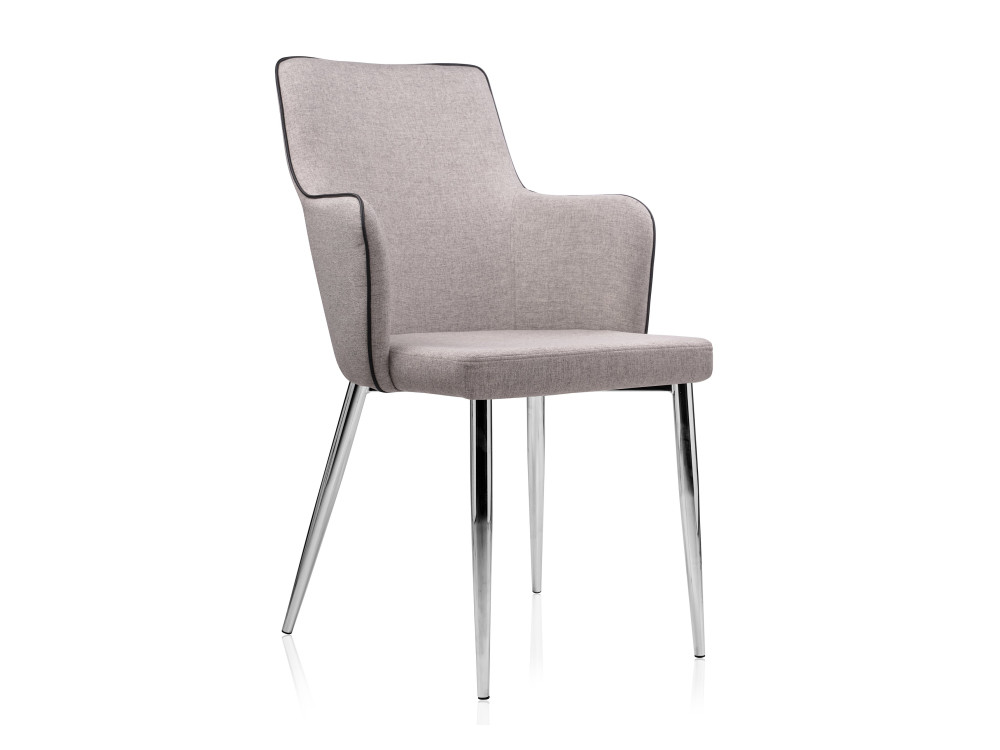 Benza beige fabric Стул Бежевый, Хромированный металл benza grey fabric стул серый хромированный металл
