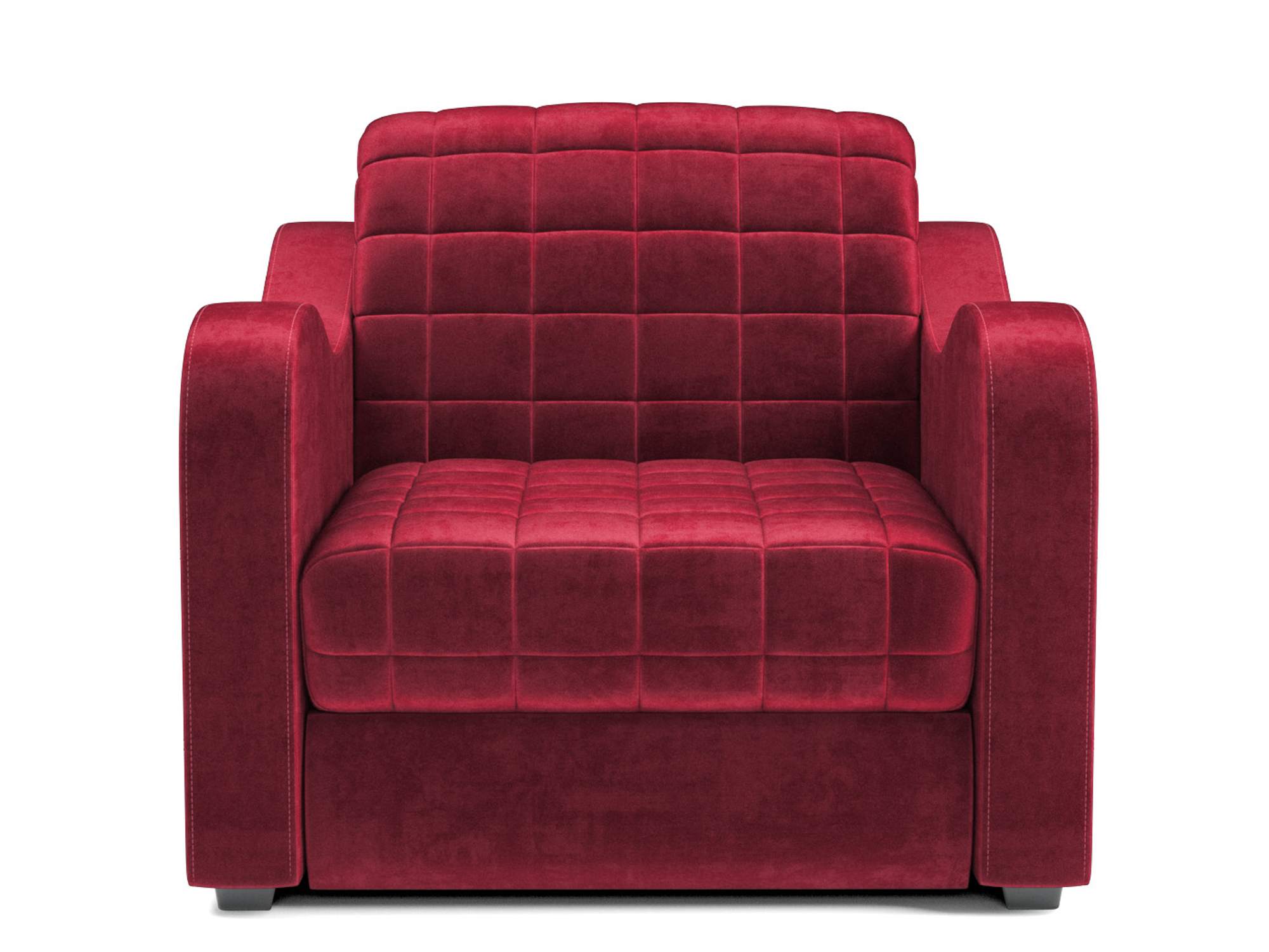 Кресло-кровать Барон №4 MebelVia Красный, Вельвет бархатного типа, ДСП, Металл, Массив сосны