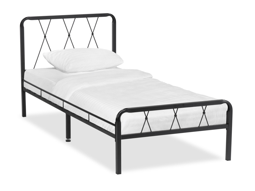 Иоханна 18 90х200 черная Кровать Черный, Металл sofa 90 см х 200 см кровать белый металл
