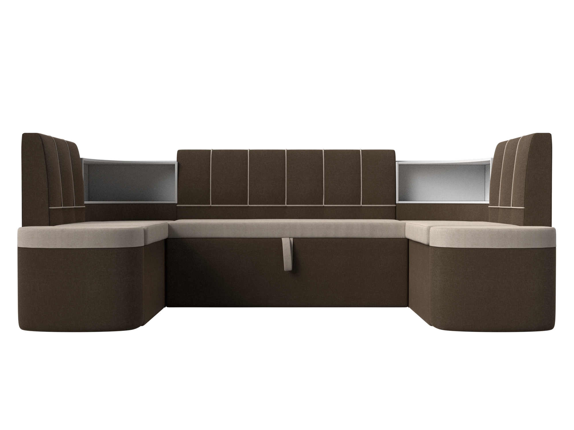 Кухонный п-образный диван Тефида Белый, ЛДСП п образный диван ливерпуль механизм дельфин рогожка цвет коричневый