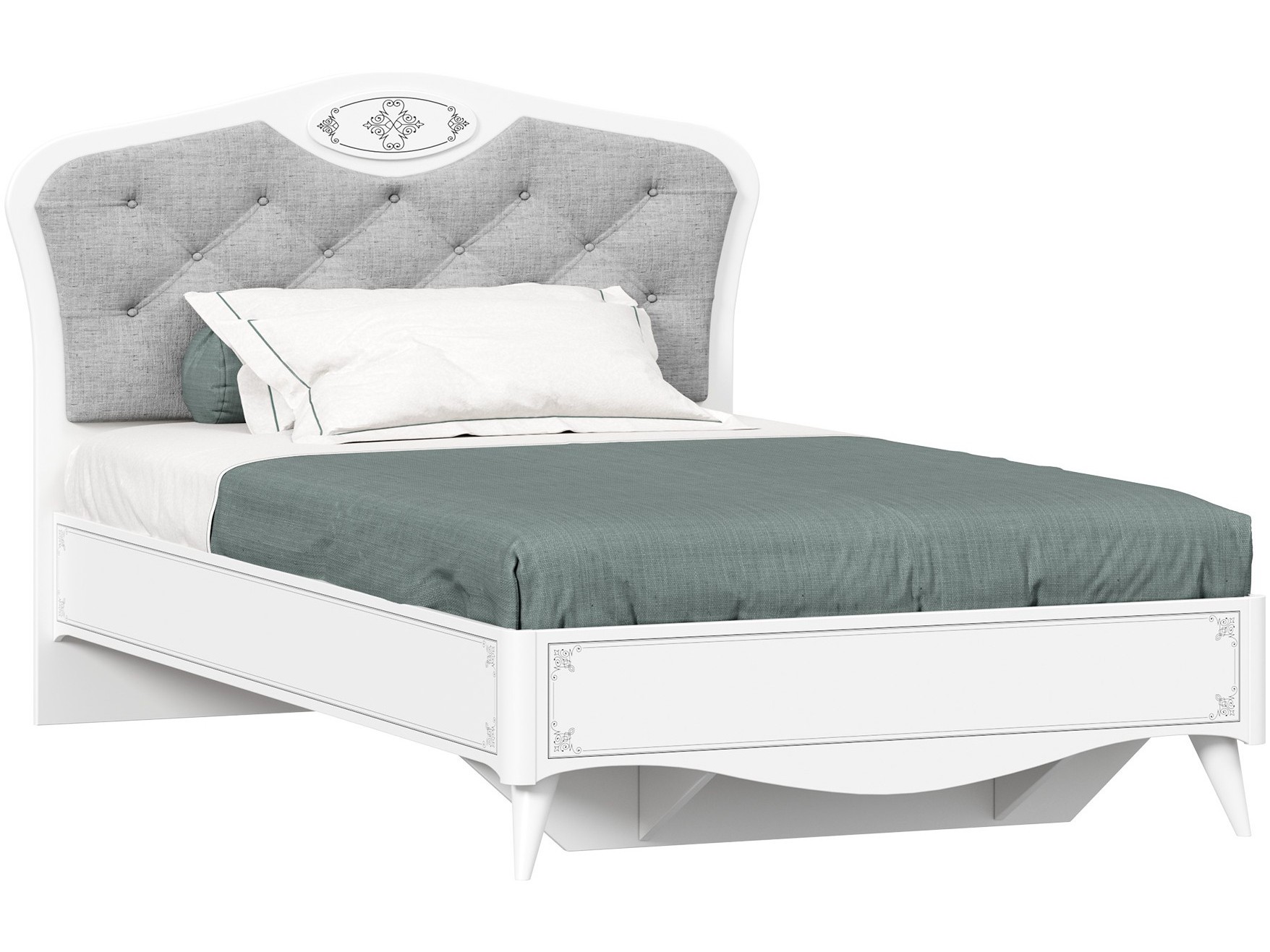 Элис Кровать полутороспальная 1200 с кроватным основанием (Белый) Белый луиза кровать полутороспальная 1200 алебастр мятный