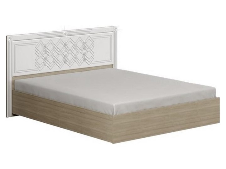 Кровать Амели МДФ щиток, 160х200, с ортопедическим основанием Белый, ЛДСП кровать амели 1 160х200 с пм белый глянец белый мдф лдсп