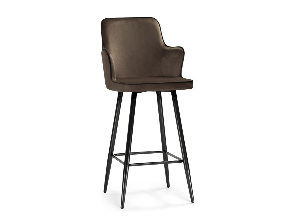 Feona dark brown Барный стул Черный, Металл paskal vintage brown барный стул коричневый окрашенный металл