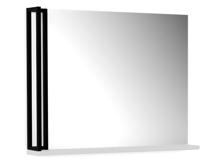 Зеркало City навесное 80 см. Белый Черный, ЛДСП стиль прованс зеркало навесное белый мдф лдсп