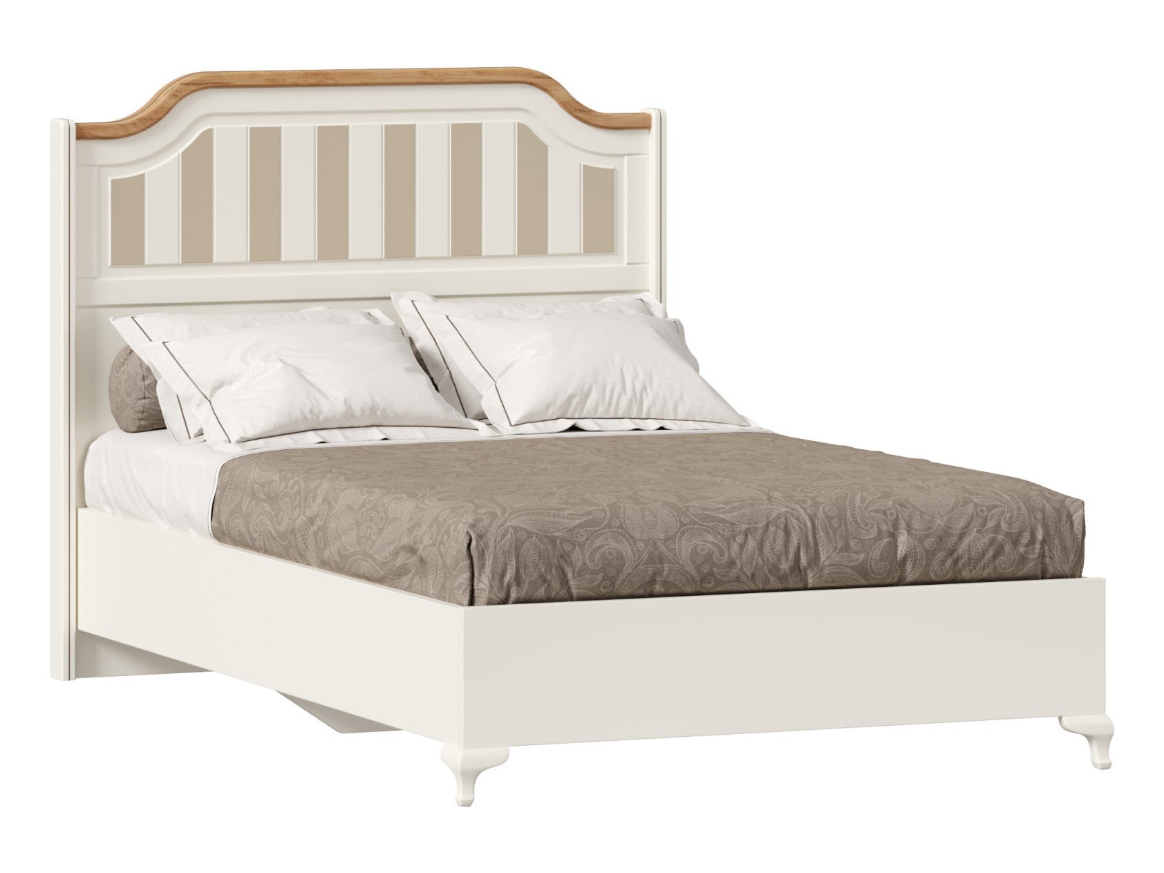 Вилладжио Кровать полутороспальная 1200 (Алебастр/Дуб Золотой) полутороспальная кровать виктория 1200 дуб дуб молочный бежевый лдсп