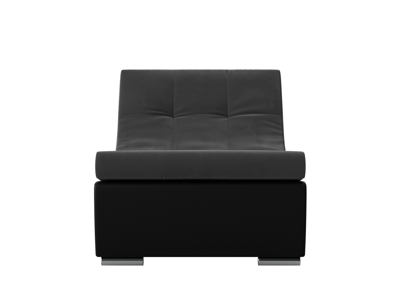 Модуль Кресло для модульного дивана Монреаль MebelVia Серый, Черный, Велюр, Экокожа, ЛДСП кресло марк серый черный велюр