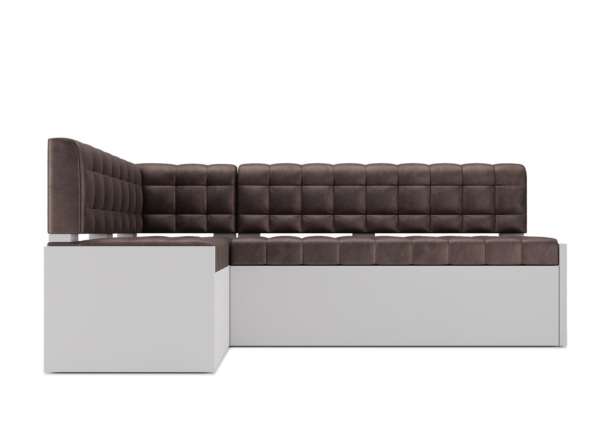 Кухонный угловой диван Гамбург Левый (90х162) Белый, ЛДСП, Брус сосны