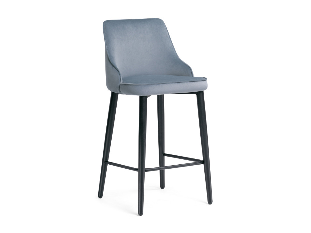 Атани серо-синий / черный Барный стул Черный, Металл неаполь плетеный стул серо соломеннный