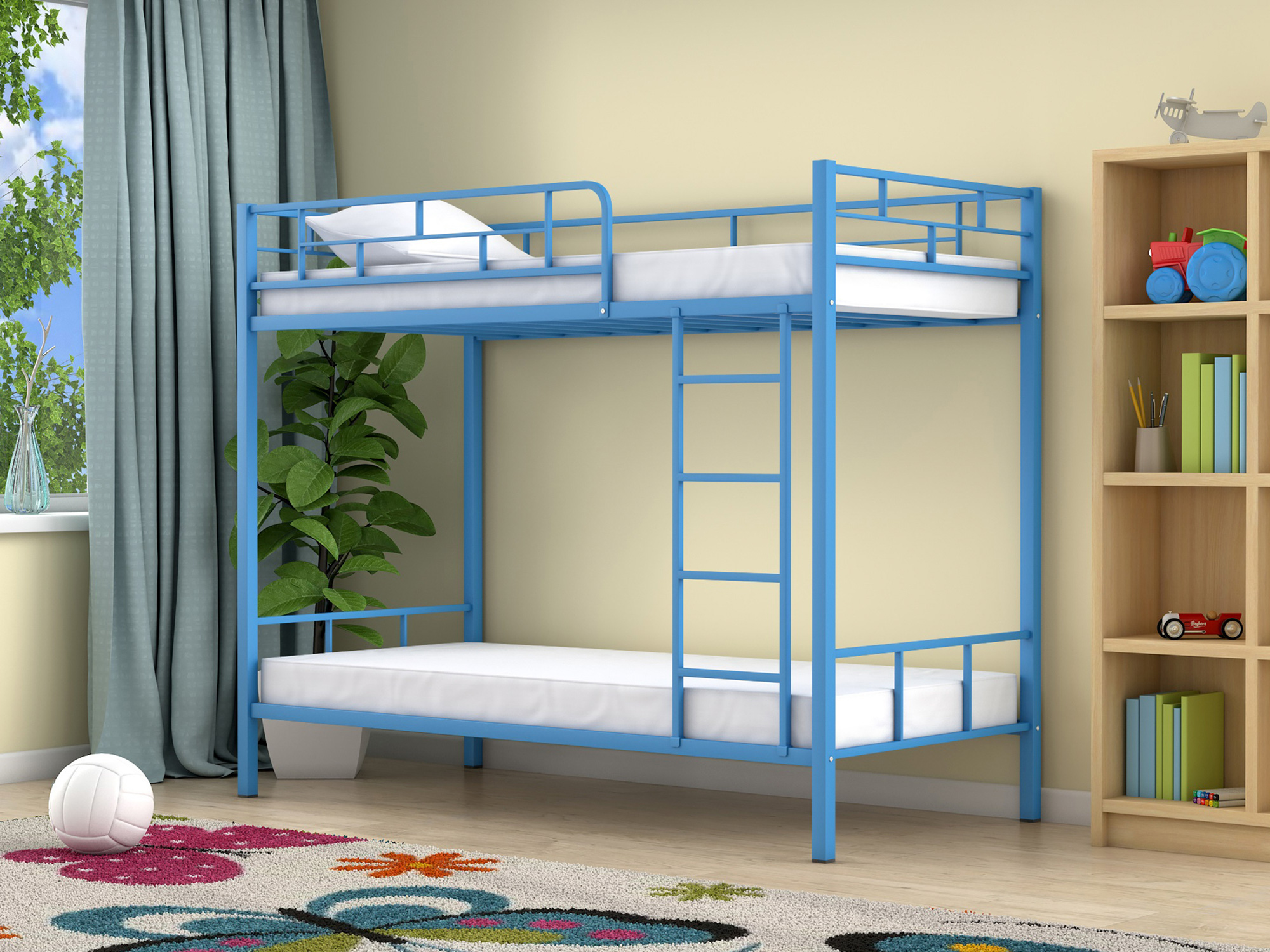 Двухъярусная кровать Ницца (90х190) Голубой, Металл