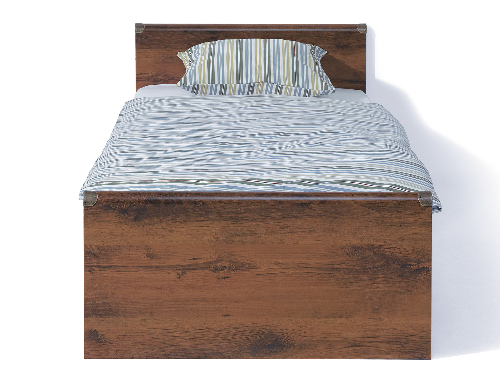 Кровать Индиана (90x200) Дуб саттер, Коричневый, ЛДСП шкаф открытый индиана дуб саттер коричневый лдсп