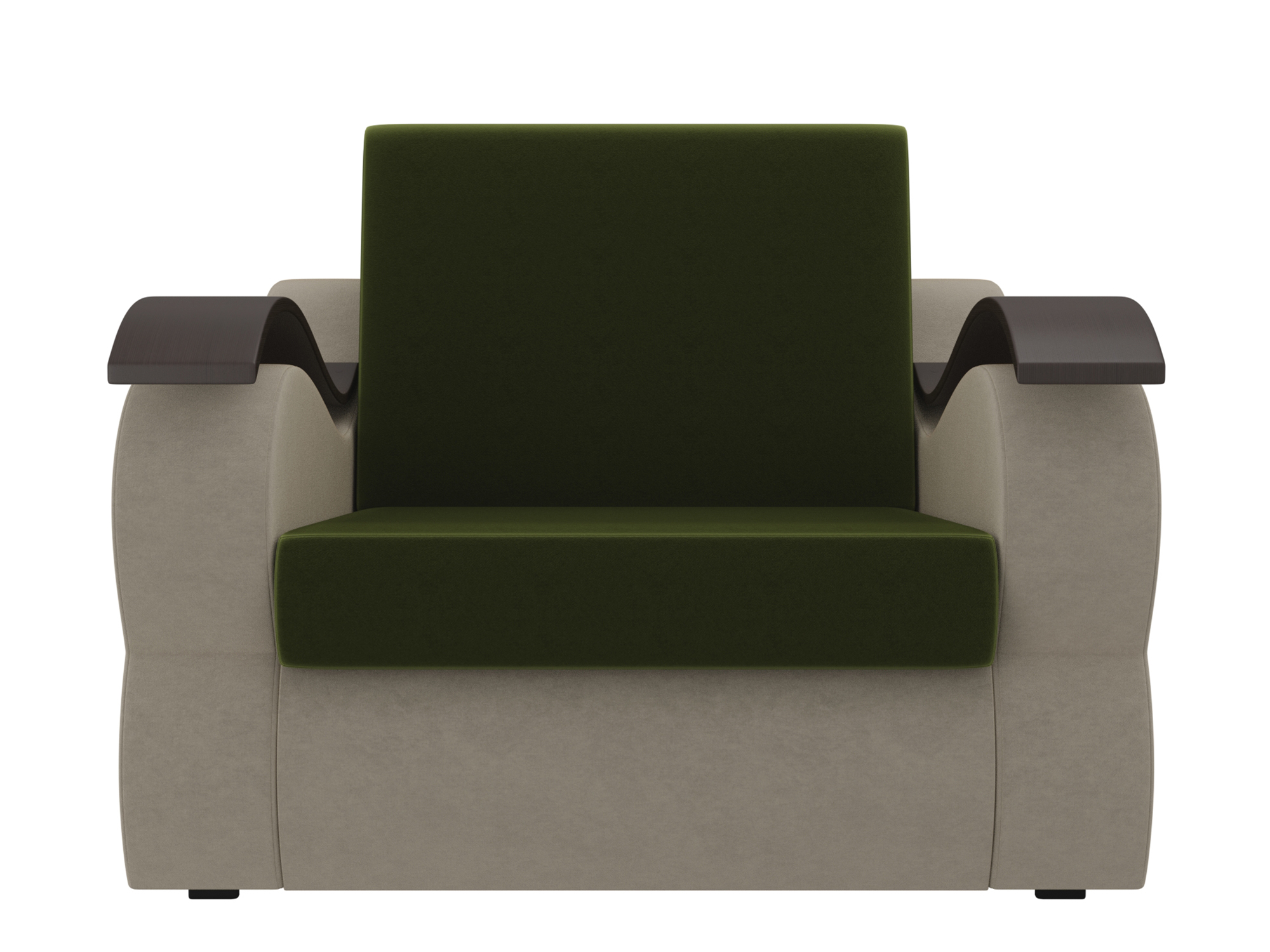 Кресло Меркурий (80х190) MebelVia Зеленый, Бежевый, Микровельвет, ДСП, ЛДСП