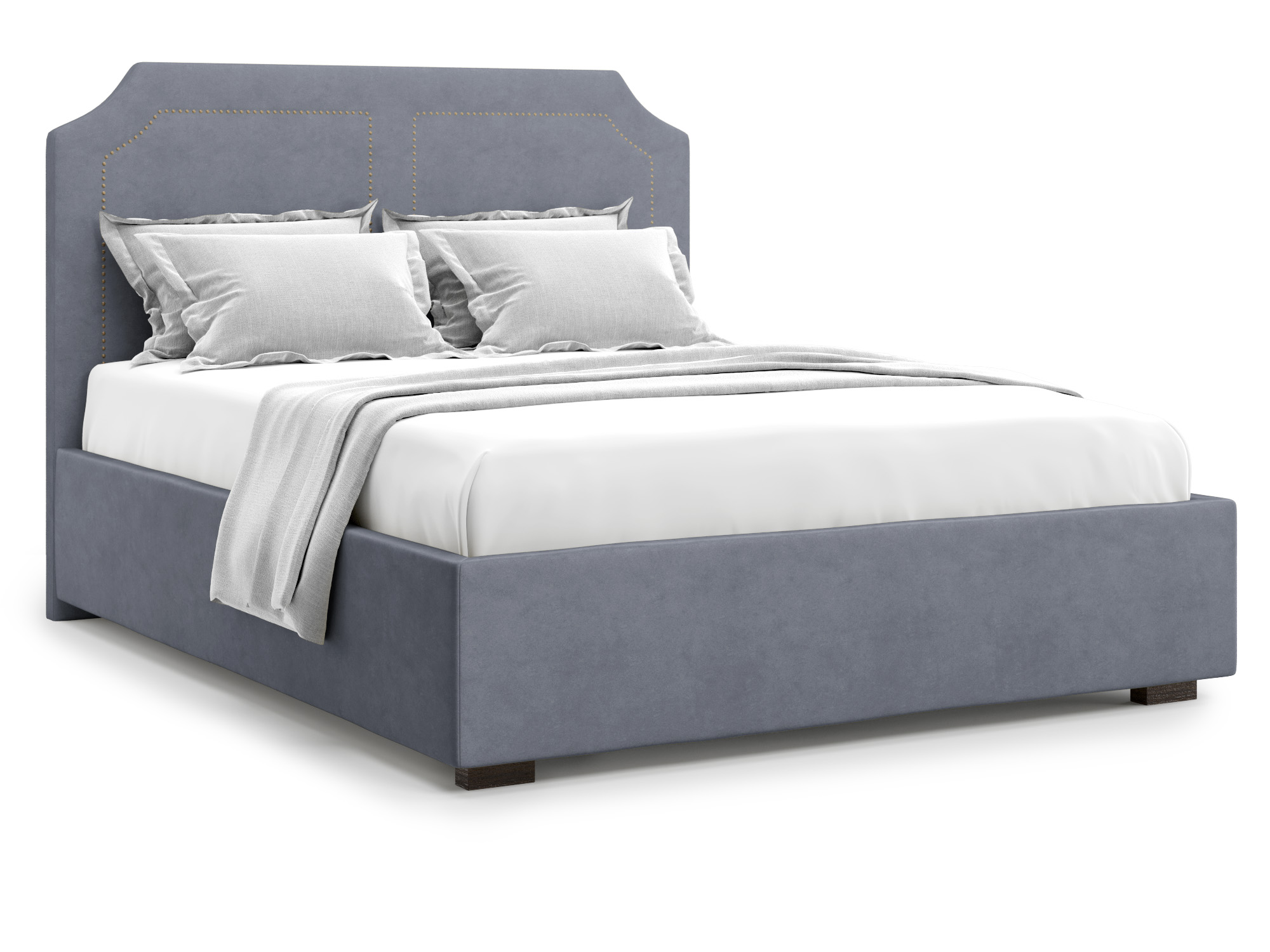 Кровать с ПМ Lago (160х200) Серый, ДСП оливия 160х200 с пм светло серая кровать серый дсп