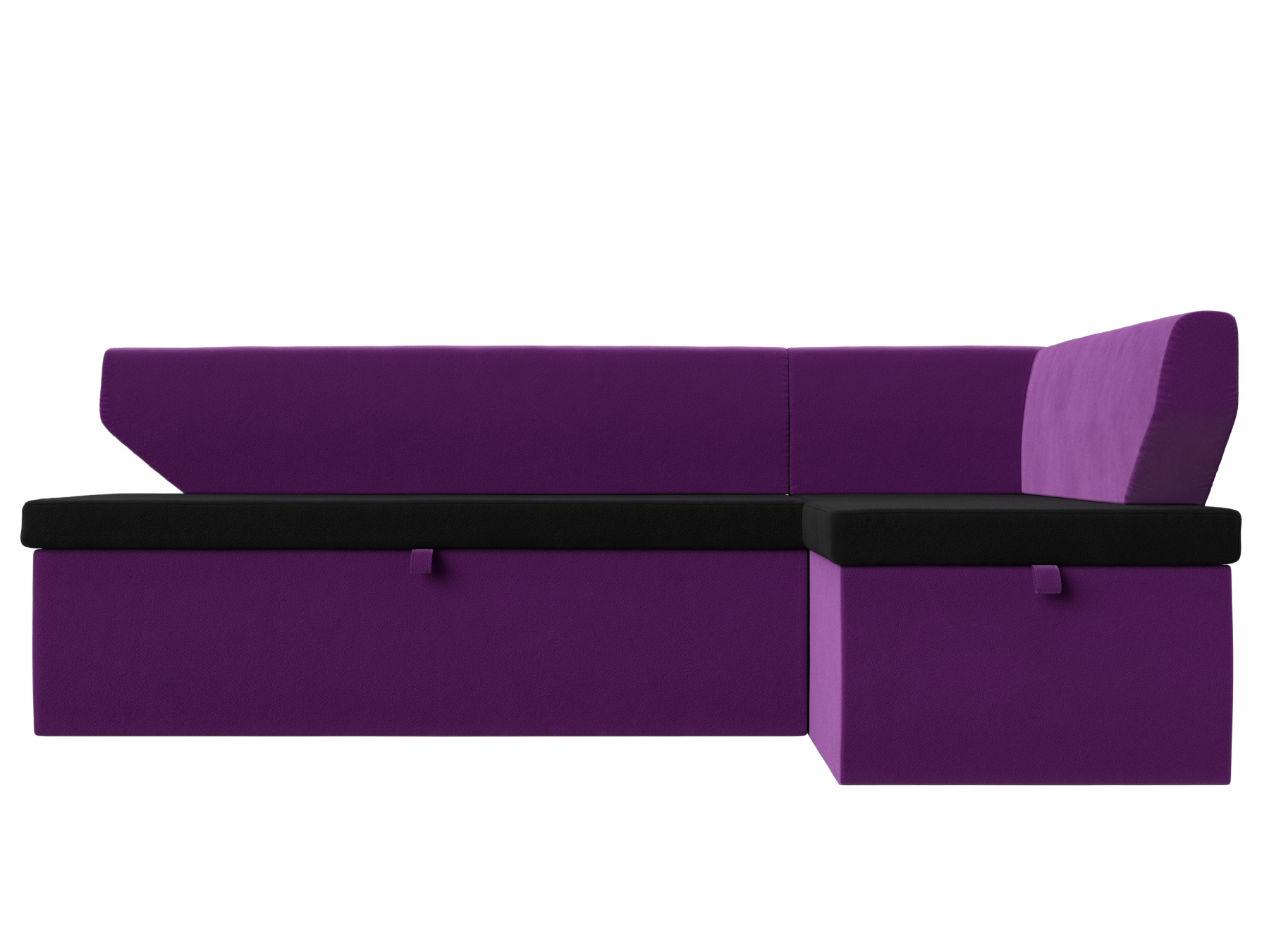 Кухонный угловой диван Омура Правый Черный, Фиолетовый, ЛДСП кухонный угловой диван омура микровельвет корфу правый
