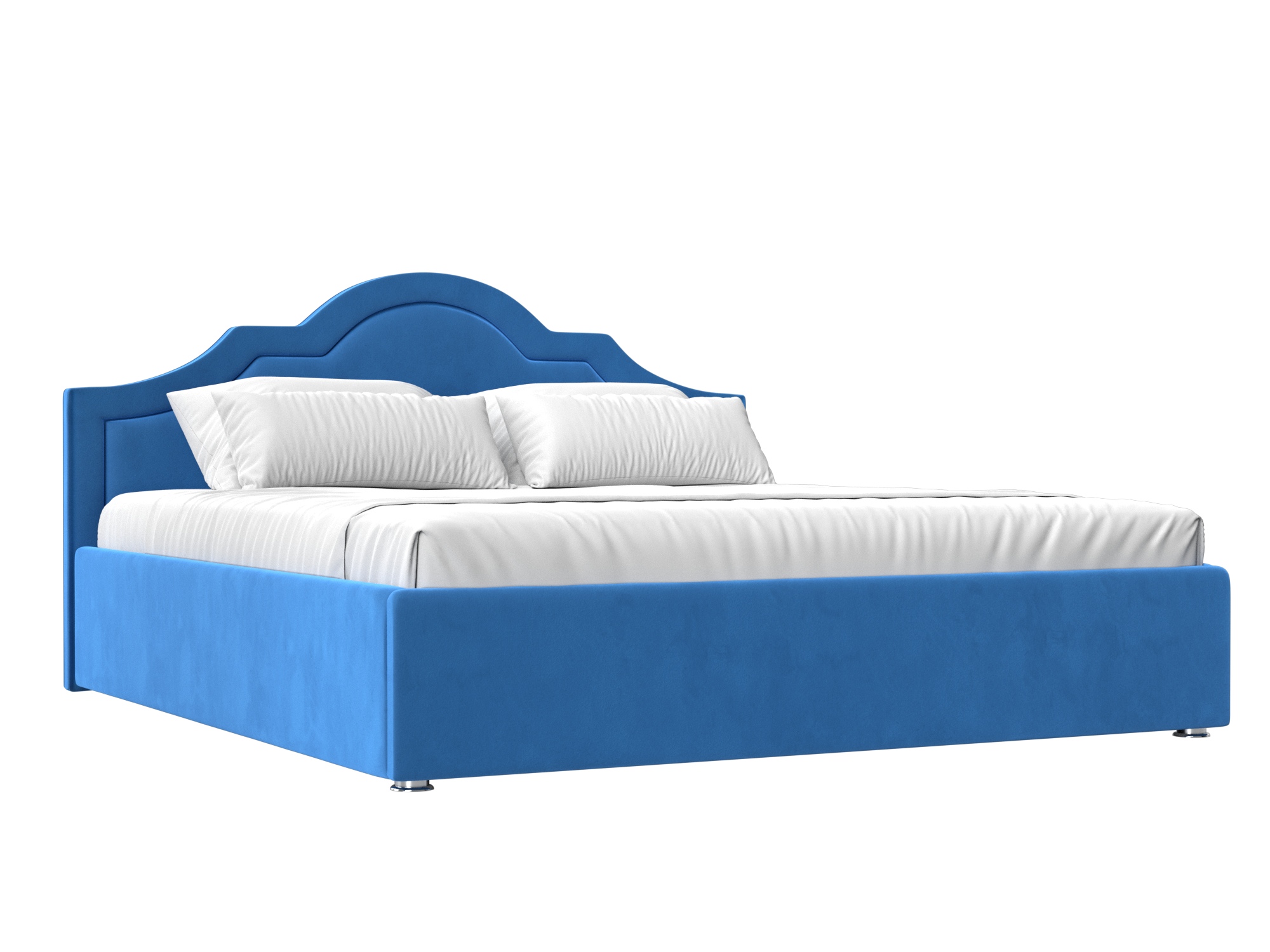Кровать Афина (160х200) Синий, ЛДСП кровать афина 160 фиолетовый велюр