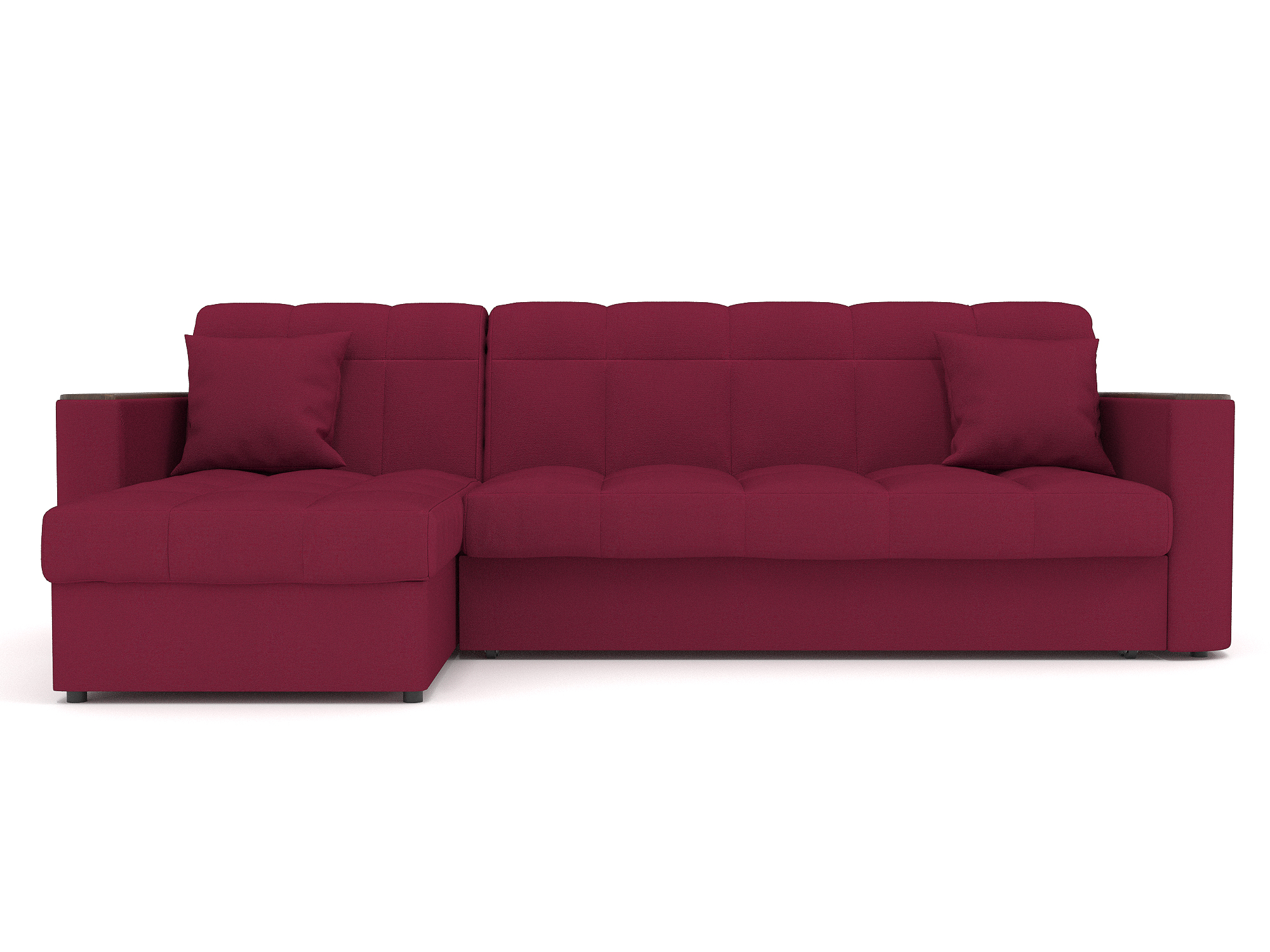 Угловой диван Неаполь (147х200) MebelVia Красный, Велюр, Металл