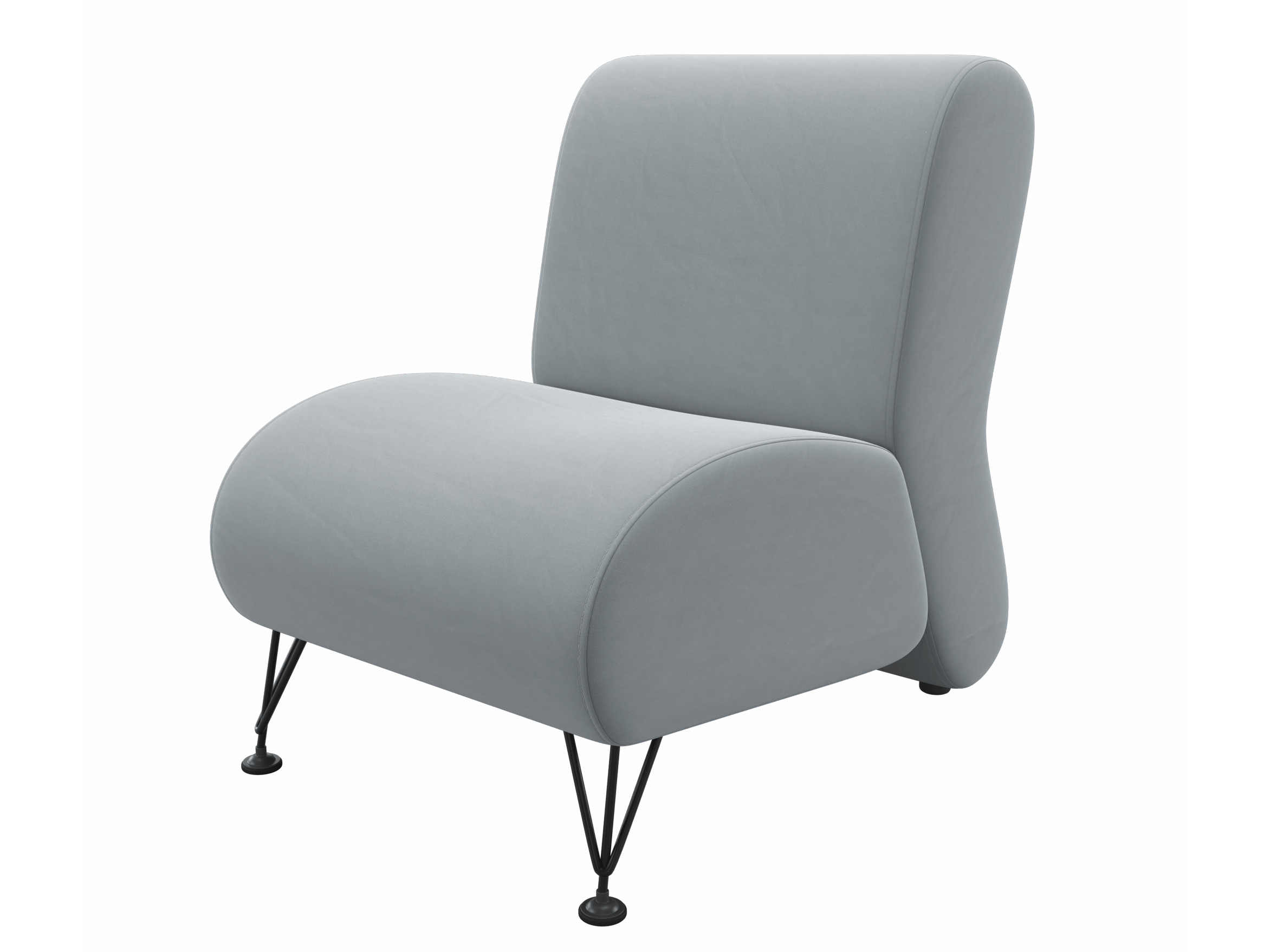 Мягкое дизайнерское кресло Pati серый MebelVia серый, Велюр b