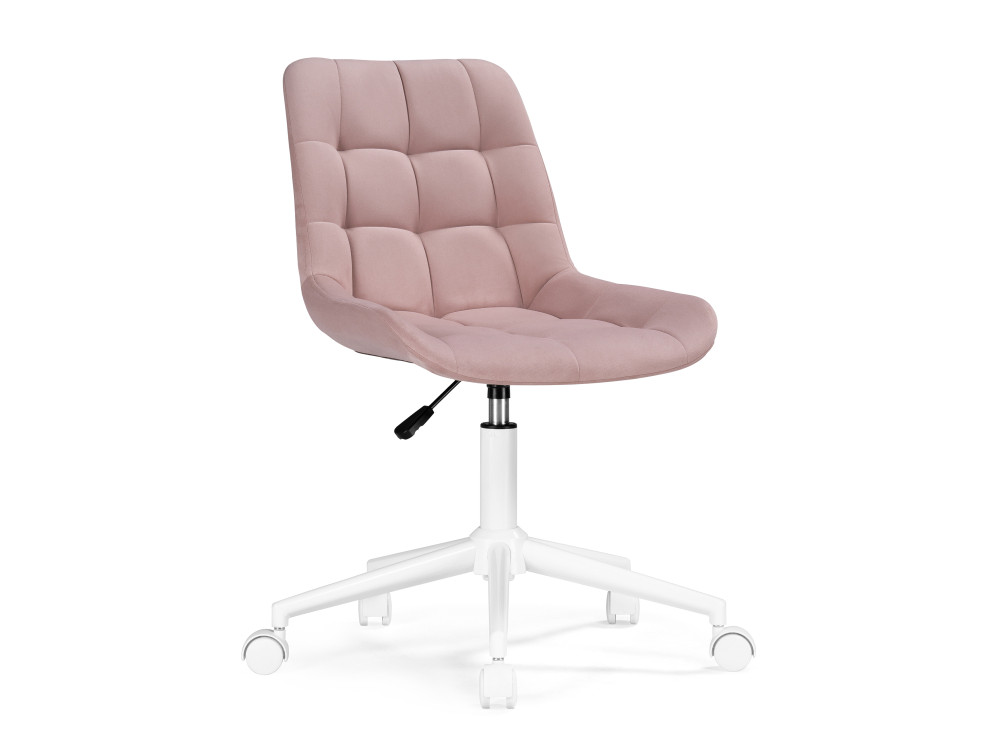 Компьютерное кресло Честер розовый / белый Стул MebelVia Розовый, Велюр, Металл компьютерное кресло орди молочное белое стул mebelvia белый велюр металл