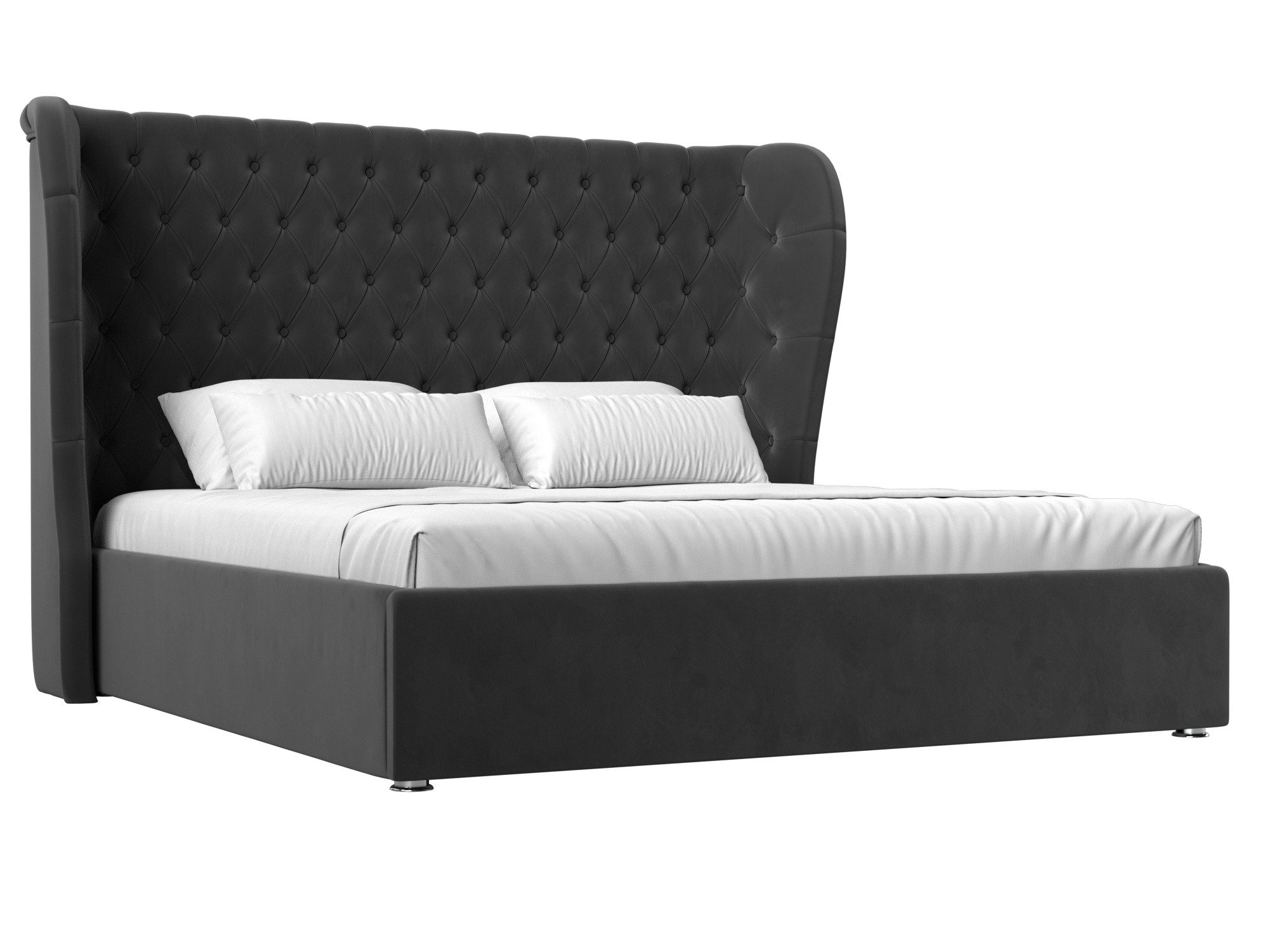 Кровать Далия (160х200) Серый, ЛДСП кровать далия 200 зеленый велюр