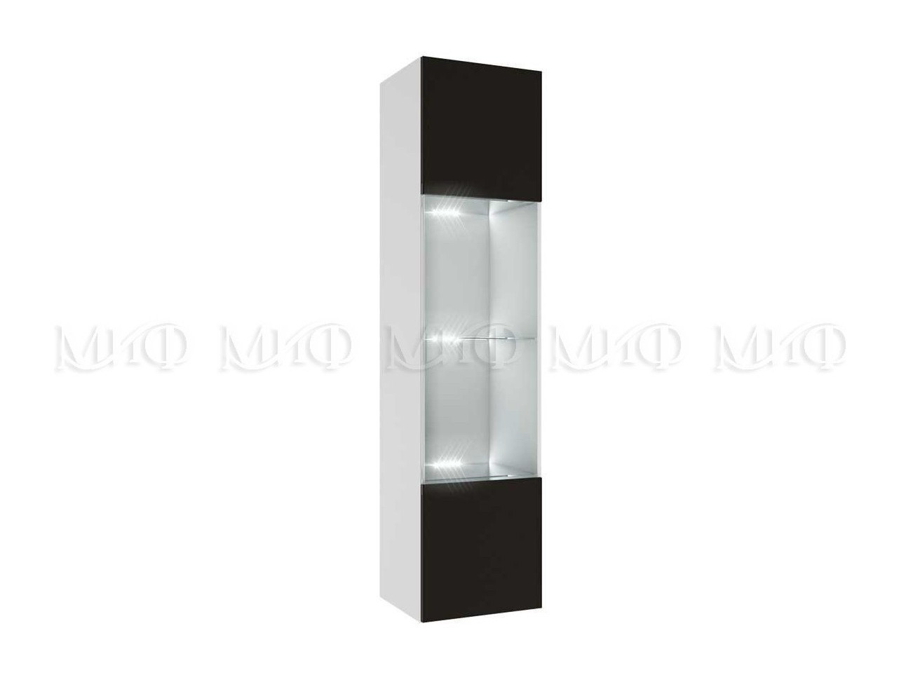 Флорис ШК-004 Шкаф-витрина однодверный, черный МДФ, ЛДСП шкаф однодверный со стеклом ариэль шк 1с