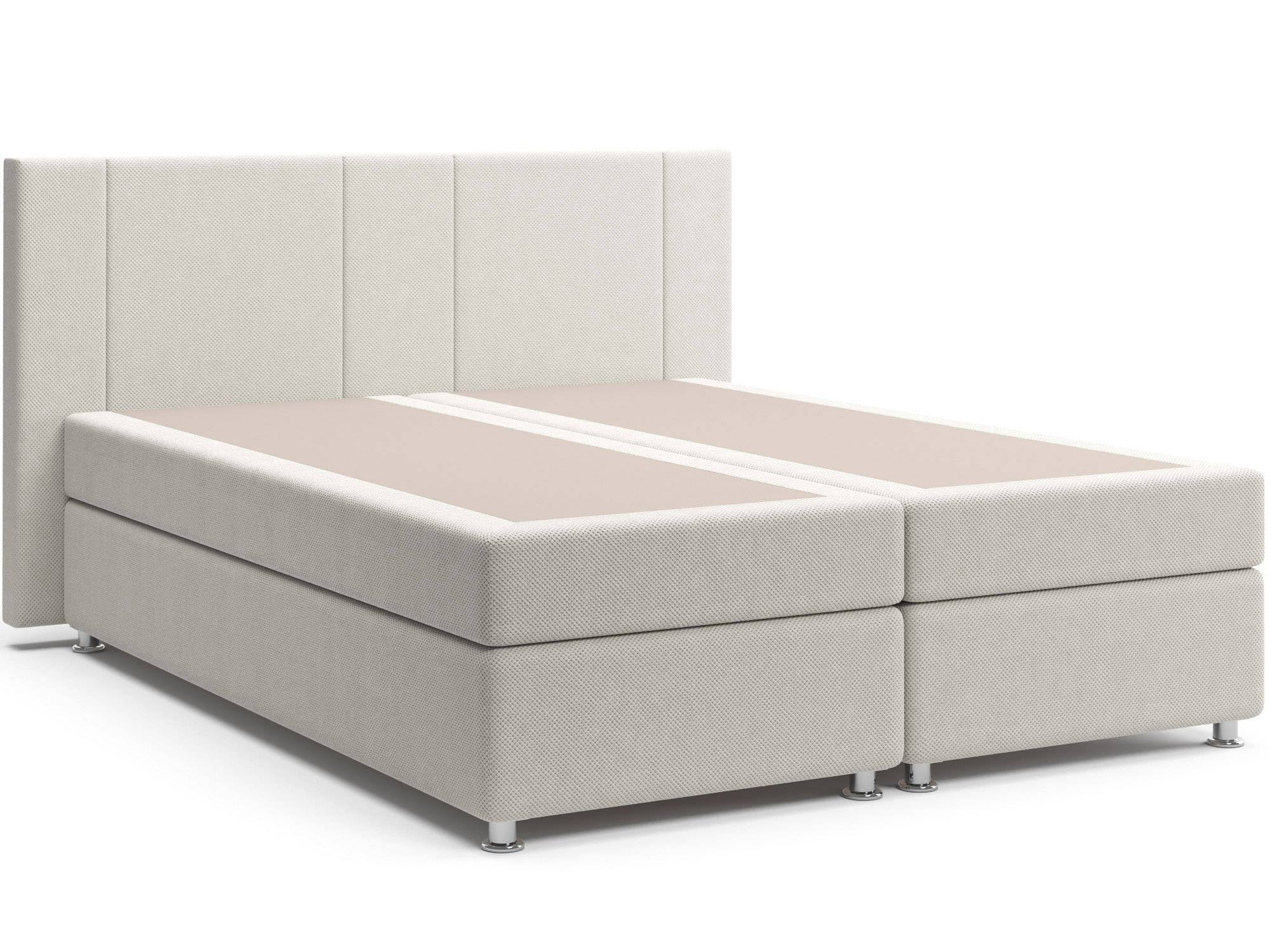 Кровать с матрасом и независимым пружинным блоком Фелиция (160х200) Box Spring Белый, ДСП, ДВП
