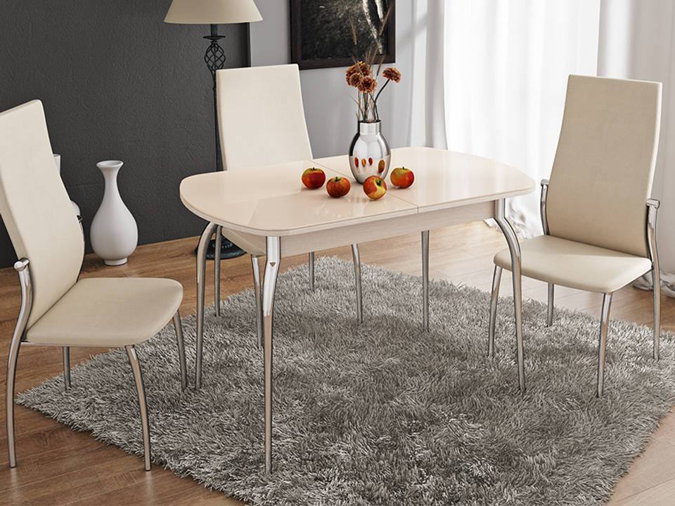 Стол обеденный раздвижной Милан Серый, Белый стол обеденный раздвижной бристоль коричневый массив