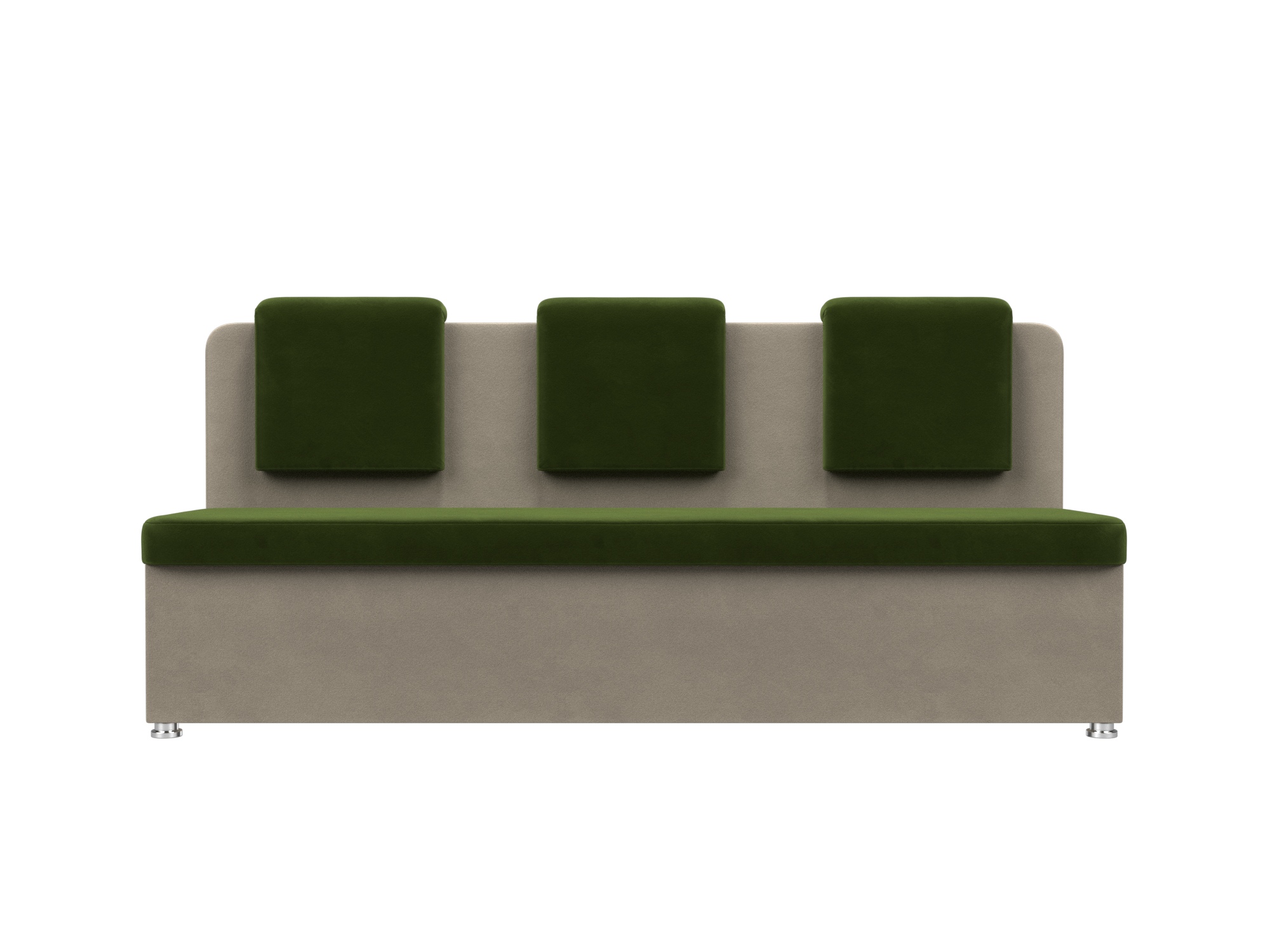 Кухонный прямой диван Маккон 3-х местный Зеленый, Бежевый, ЛДСП прямой диван мюнхен микровельвет цвет бежевый