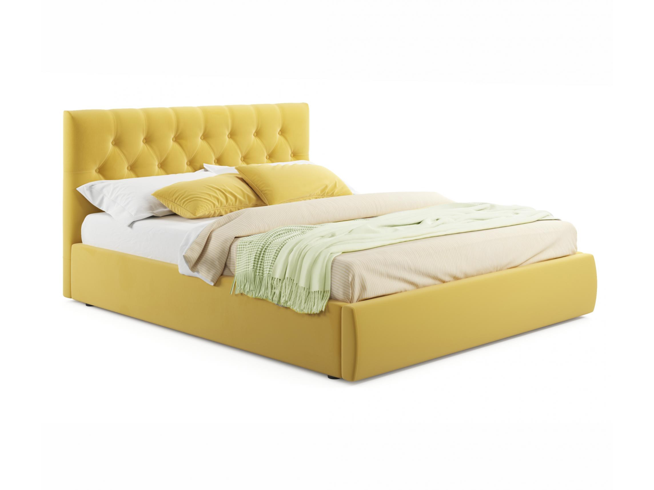 Мягкая кровать Verona 1800 желтая с подъемным механизмом желтый, Желтый, Велюр, ДСП мягкая кровать с тумбами verona 1600 желтая с подъемным механизмом желтый желтый велюр дсп