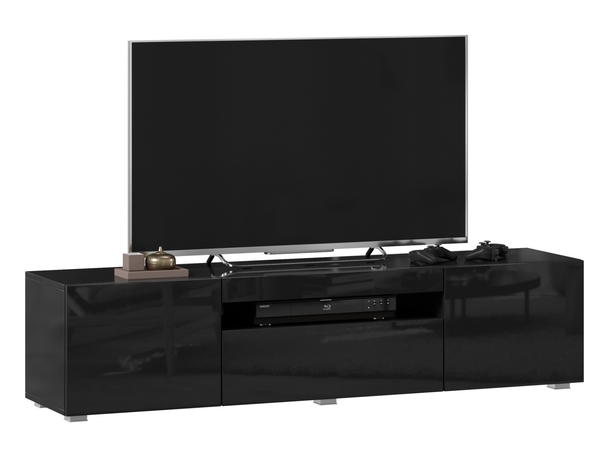 Бруклин Тумба под ТВ 1600 (Черный глянец), исполнение 3 Черный цена и фото