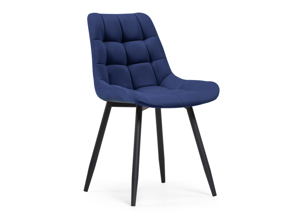 Челси велюр синий / черный Стул Черный, Окрашенный металл челси черный синий стул черный окрашенный металл