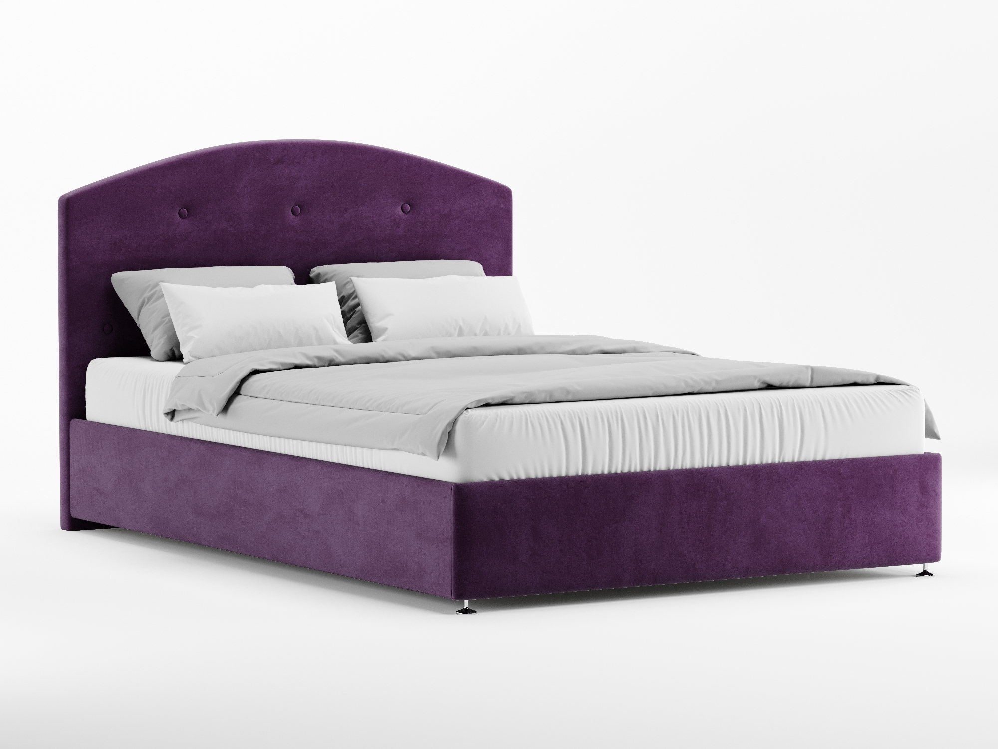 Кровать Лацио (160х200) с ПМ Темно-Феолетовый, ДСП, МДФ кровать без основания сити 160х200 серо фиолетовый серый фиолетовый мдф лдсп