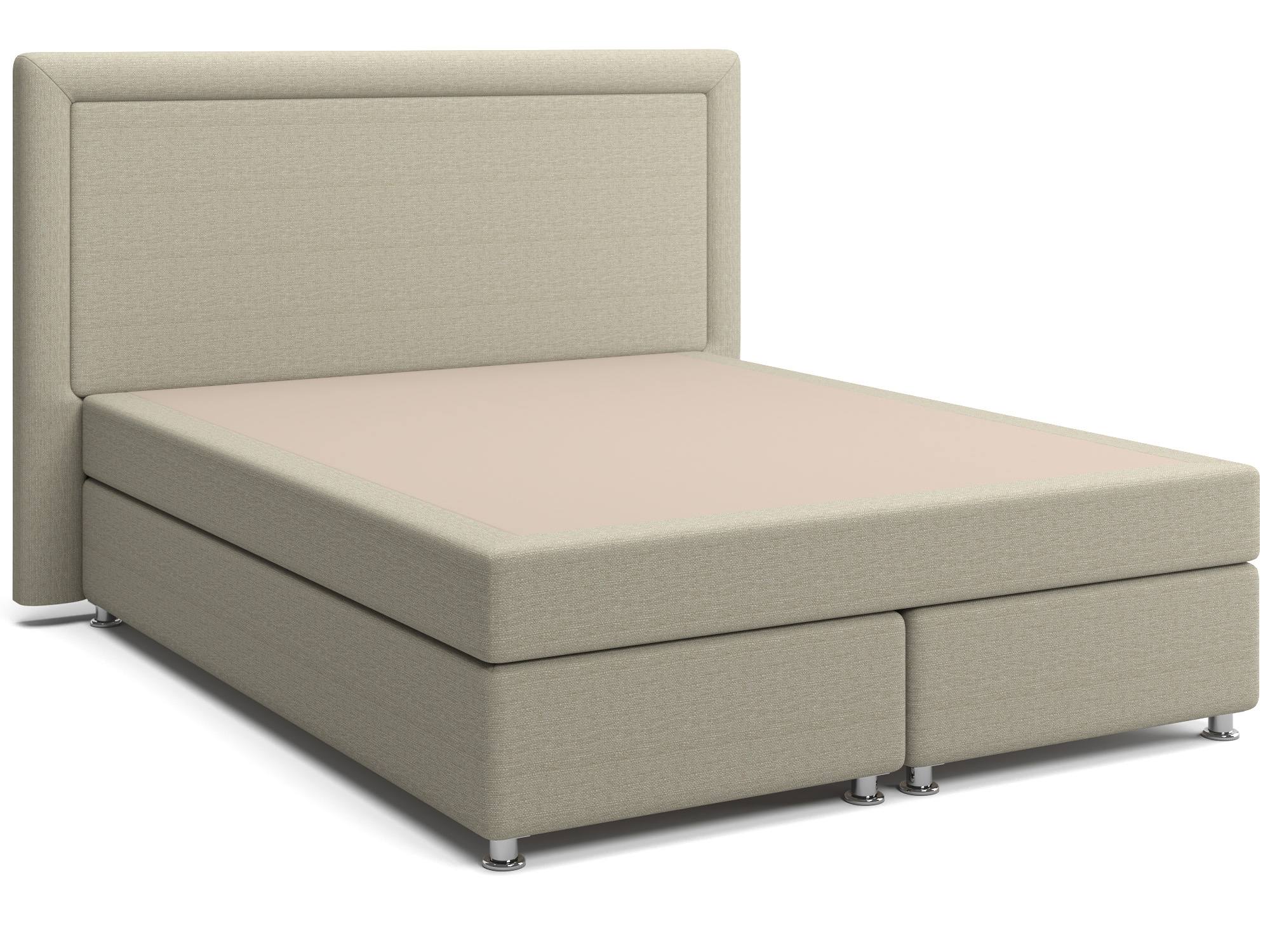 Кровать с матрасом и зависимым пружинным блоком Оливия (160х200) Box Spring Бежевый, Массив, ДСП