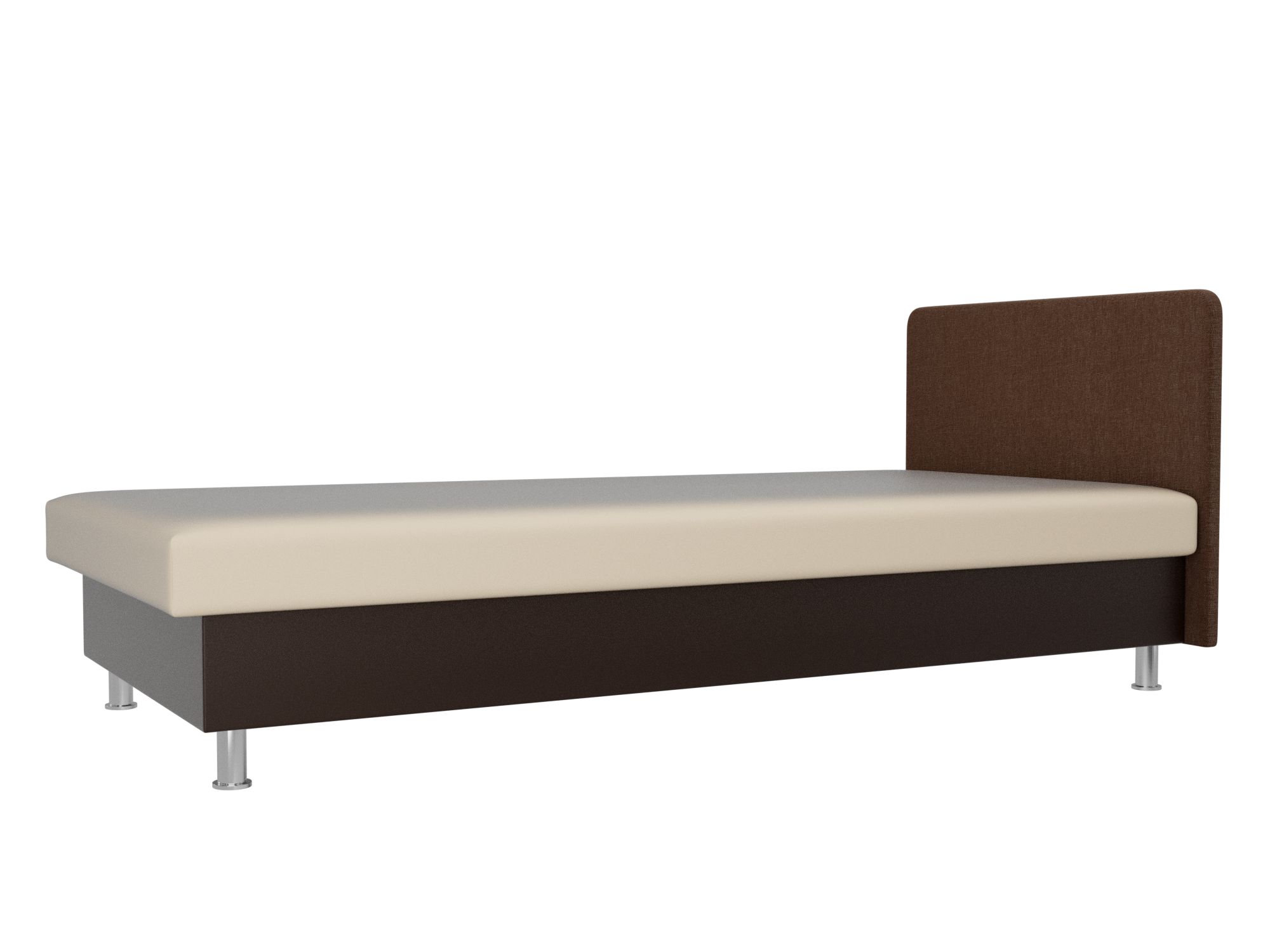 кровать камилла бежевый коричневый экокожа Кровать Мальта (80х200) Бежевый, Коричневый, ЛДСП