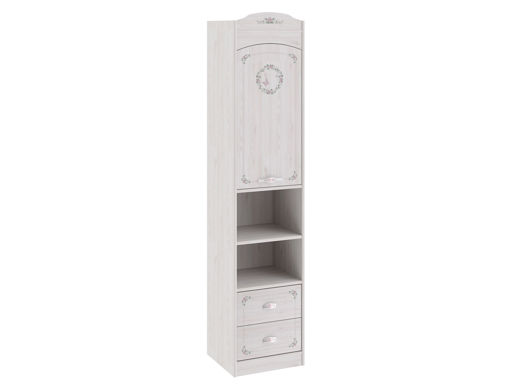 Шкаф комбинированный Ариэль Лиственница сибиу с рисунком, Белый, ЛДСП шкаф навесной принцесса лиственница сибиу лдсп