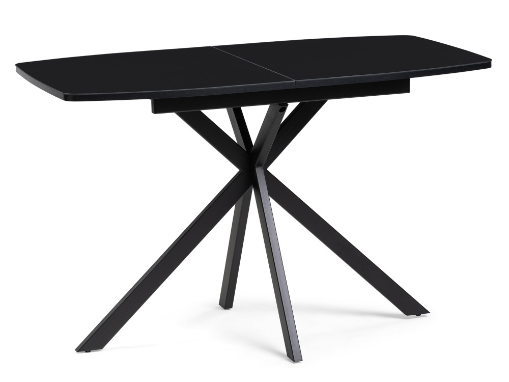 Тамаса 120(150)х70х76 черный Стол стеклянный Черный, Металл теон 120 лиственница графит стол черный металл