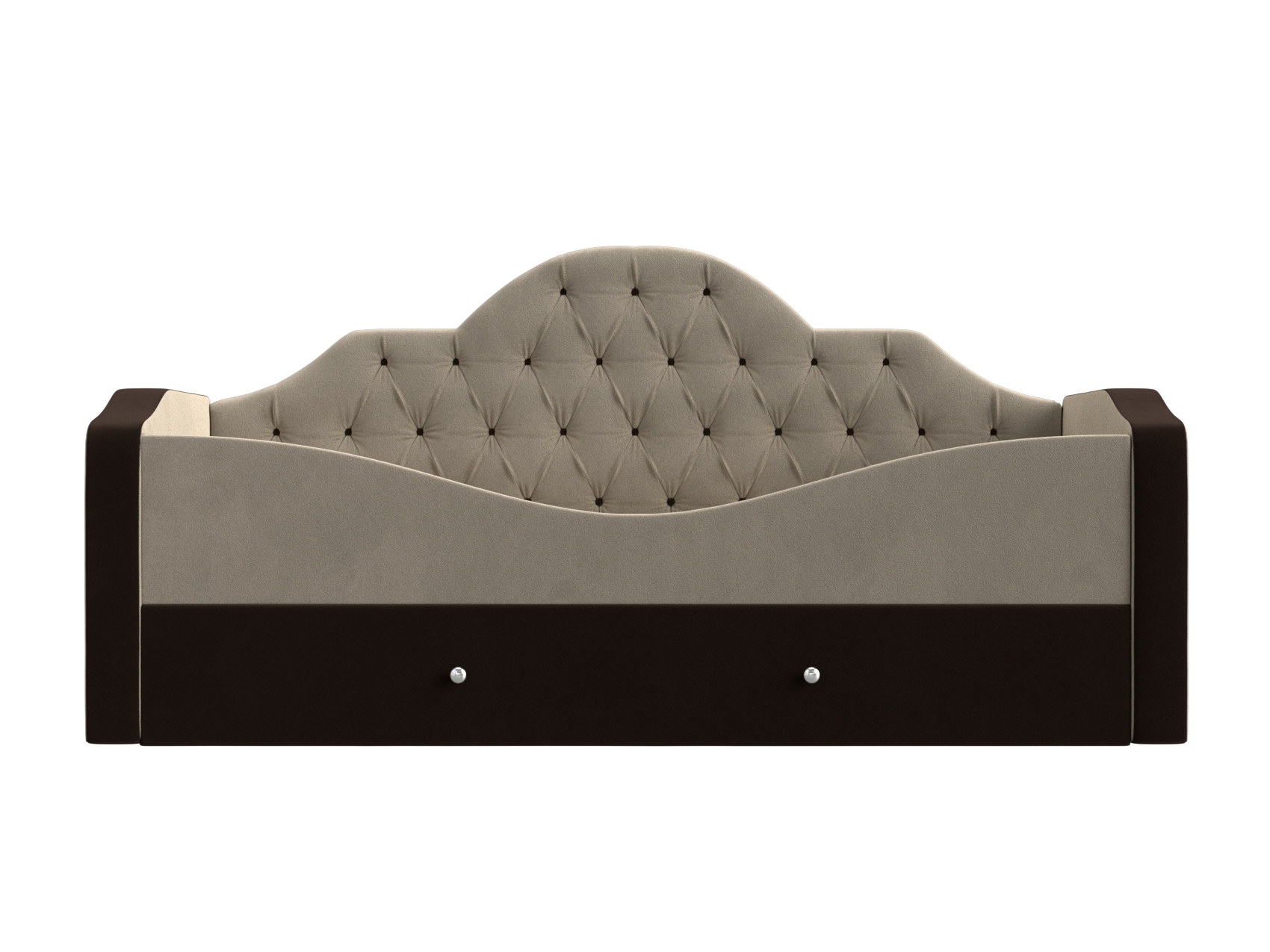 кровать мебелико далия микровельвет коричневый Детская кровать Скаут Бежевый, Коричневый, ЛДСП