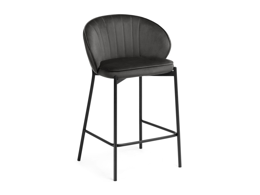Нейл серый / черный Барный стул Черный, Металл paskal черный хром барный стул серый металл
