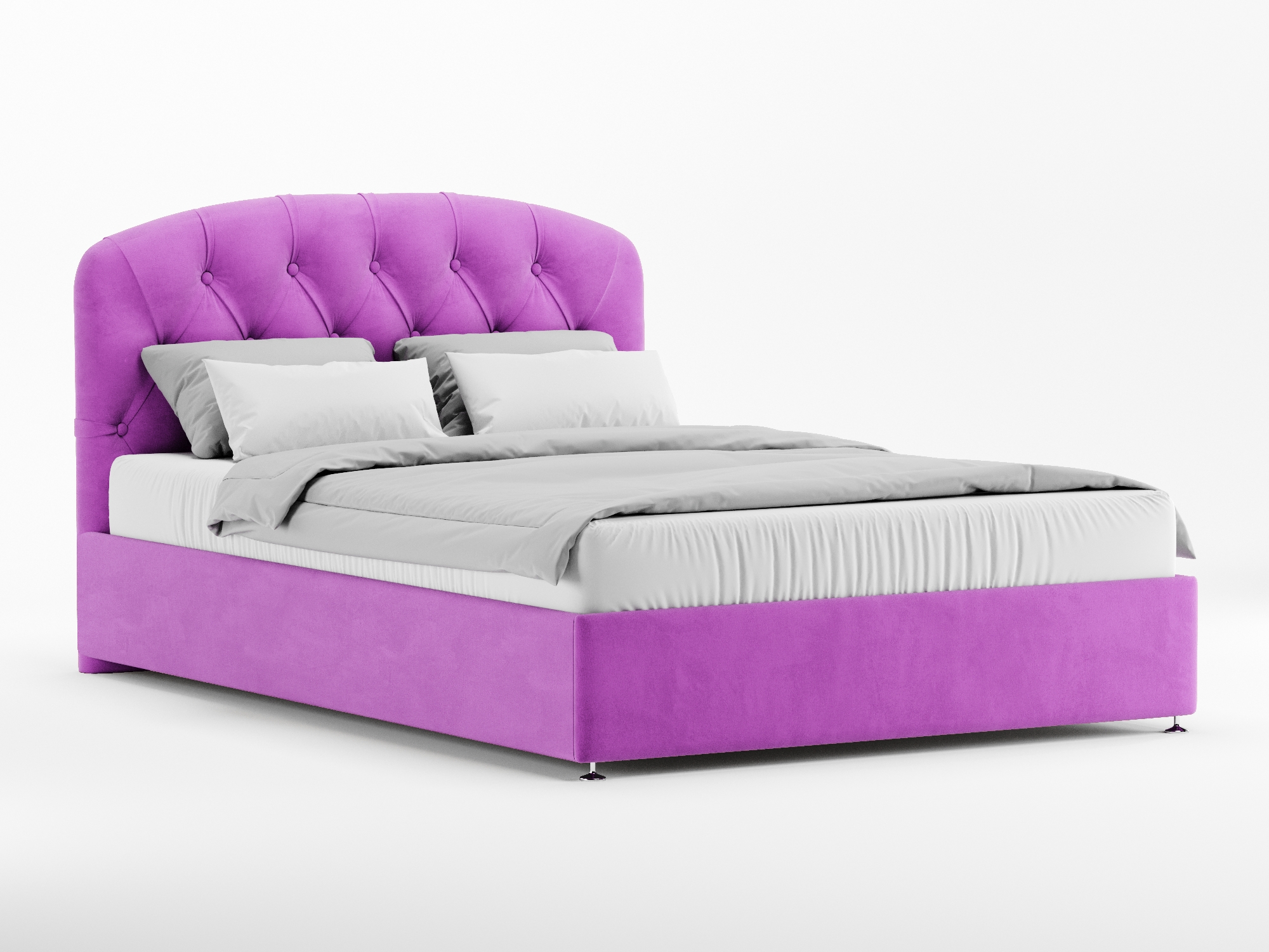 Кровать Лацио Капитоне (160х200) с ПМ Фиолетовый, ДСП, МДФ