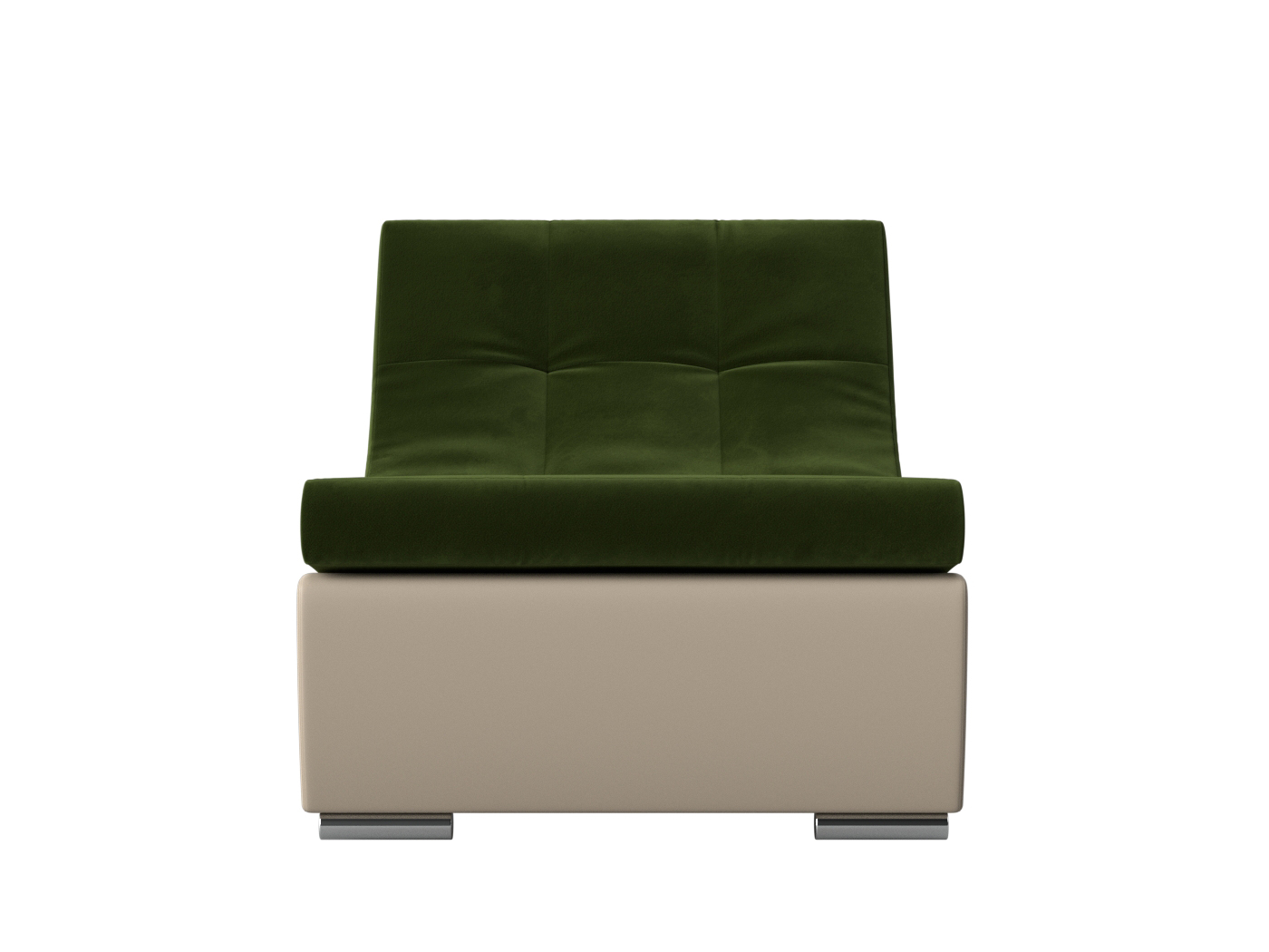 Модуль Кресло для модульного дивана Монреаль MebelVia Зеленый, Бежевый, Микровельвет, Экокожа, ЛДСП кресло артмебель монреаль кресло микровельвет черный экокожа черный
