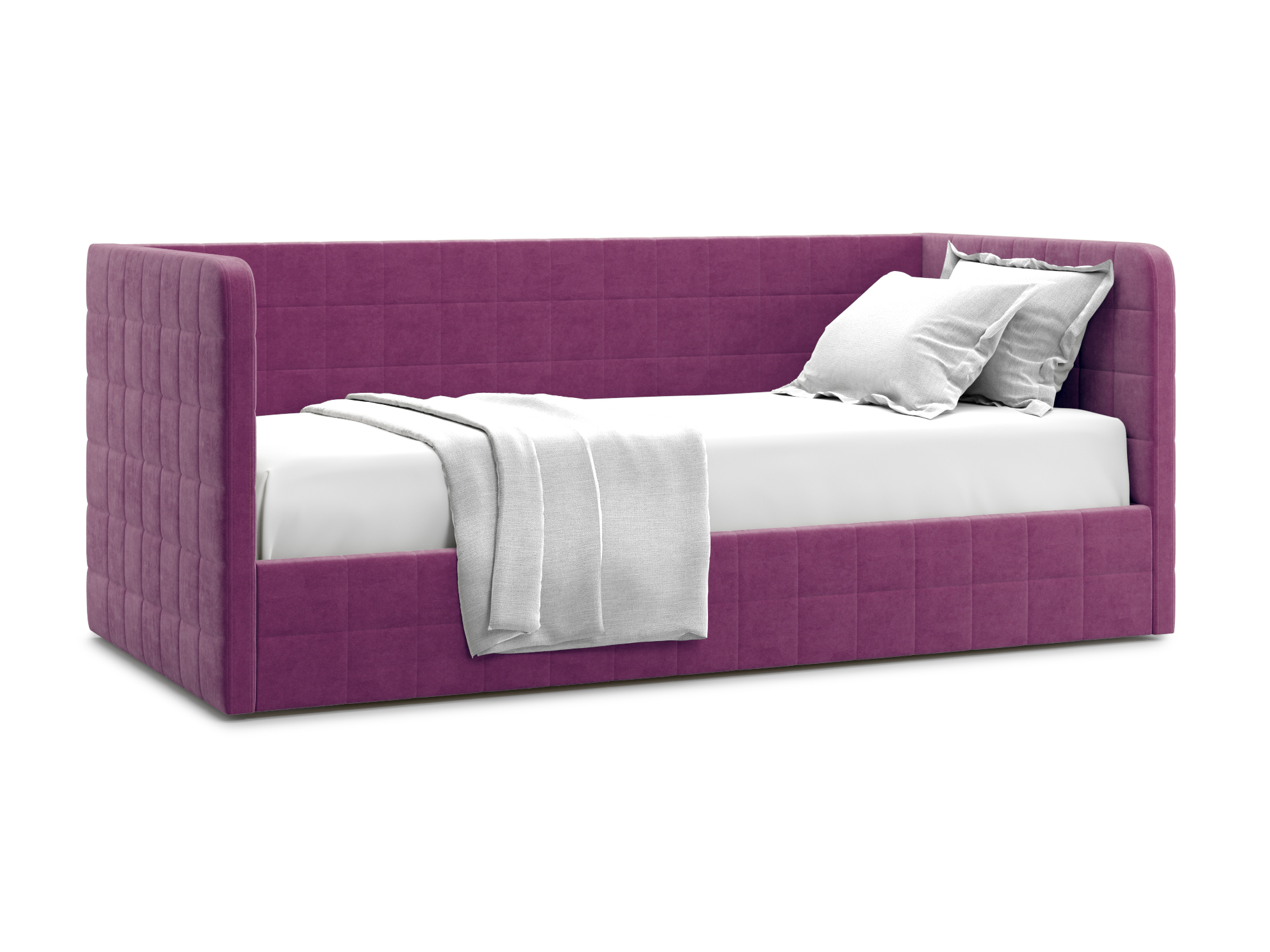 Кровать Brenta 120 Velutto 15 Фиолетовый, Массив, ДСП фотографии