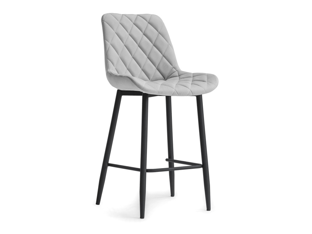 Баодин Б/К светло-серый / черный Барный стул Черный, Металл баодин velutto 52 белый барный стул белый металл