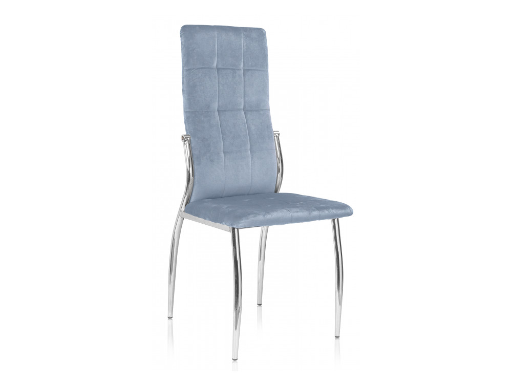 Farini blue Стул Серый, Хромированный металл farini бежевый стул бежевый кожзам хромированный металл