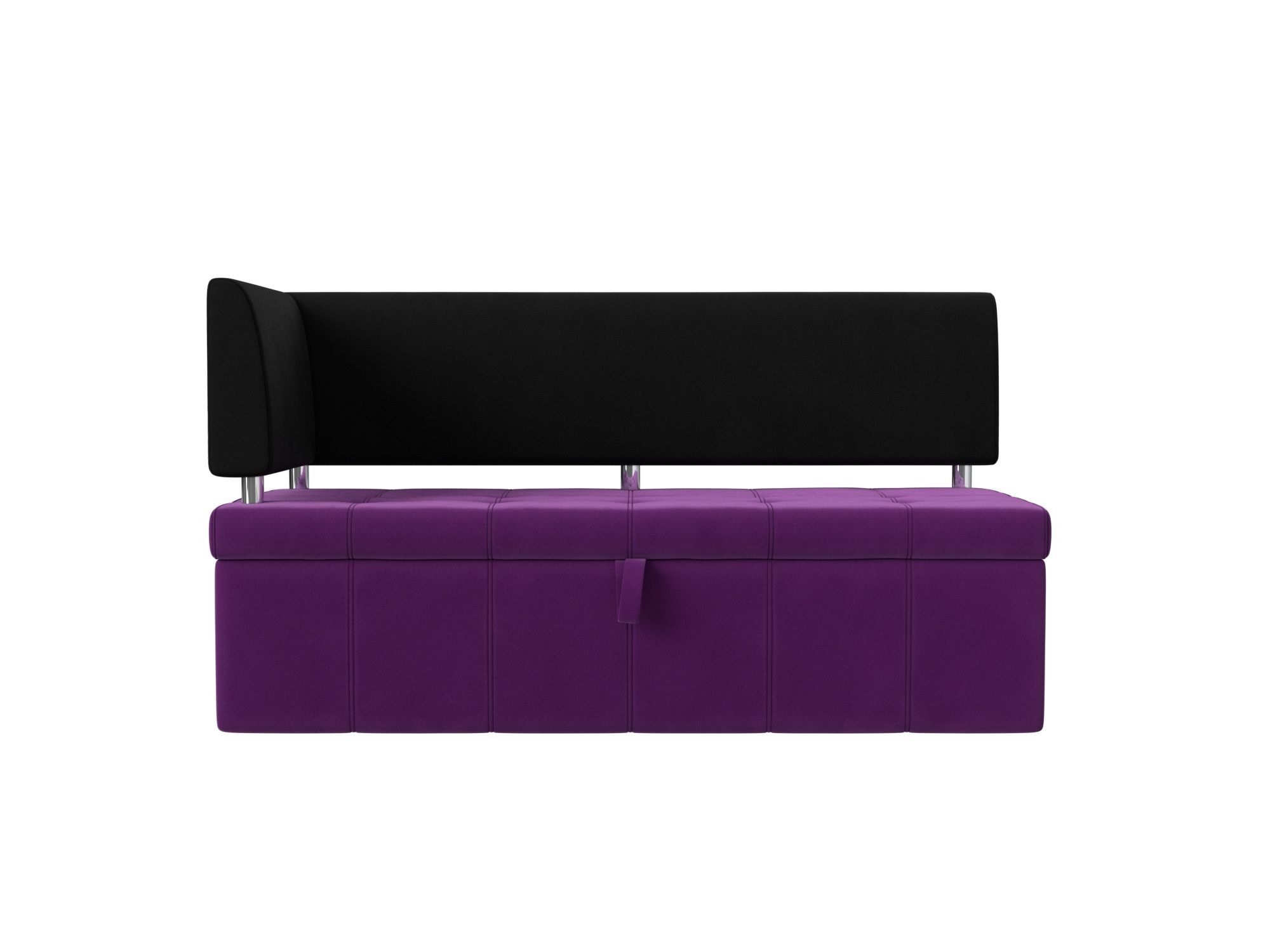 Кухонный угловой диван Стоун Левый Фиолетовый, Черный, ЛДСП