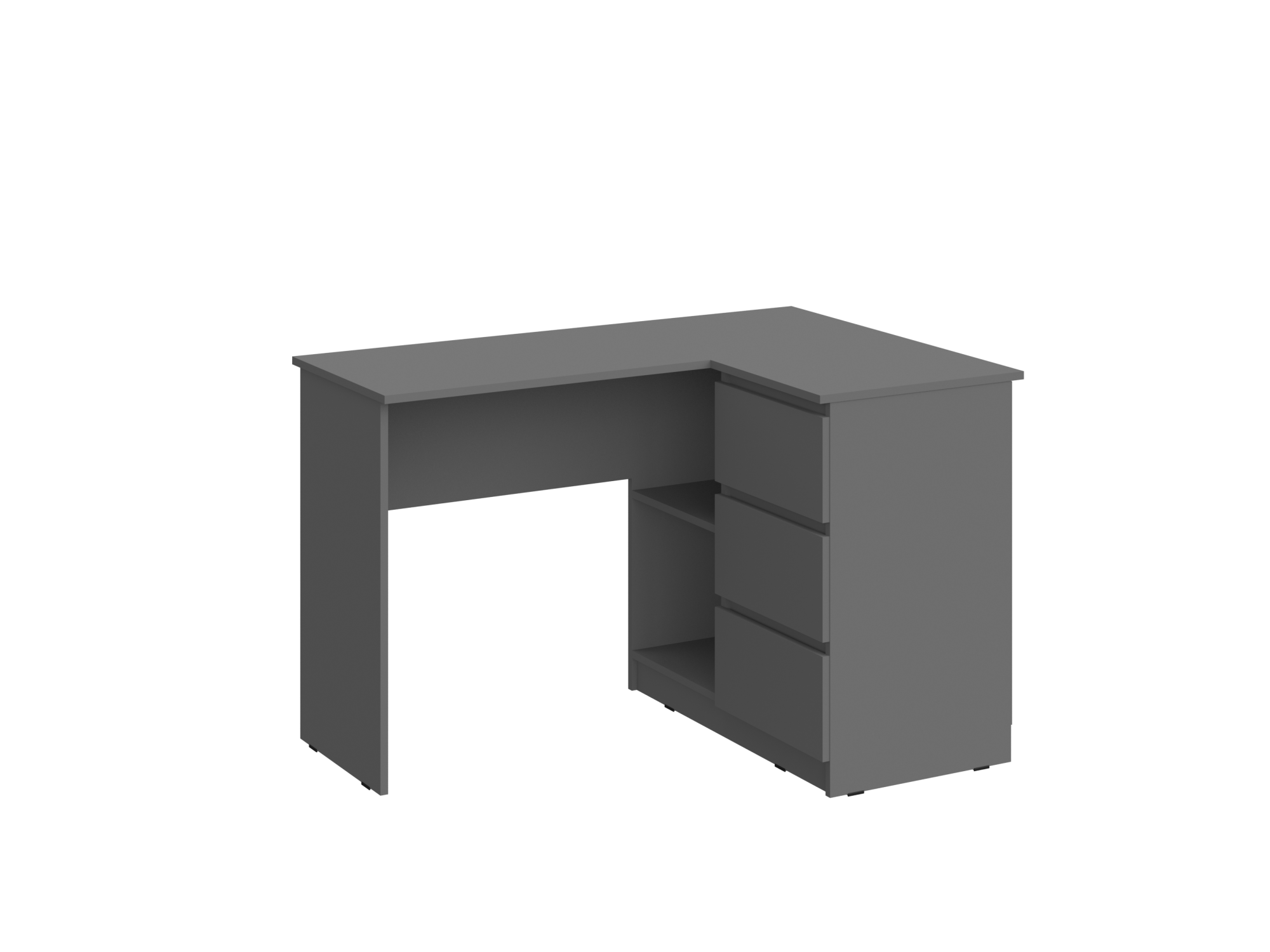 Челси Стол письменный угловой (Графит, Графит) Графит, Черный, ЛДСП угловой письменный стол с ящиком для хранения офисный стол