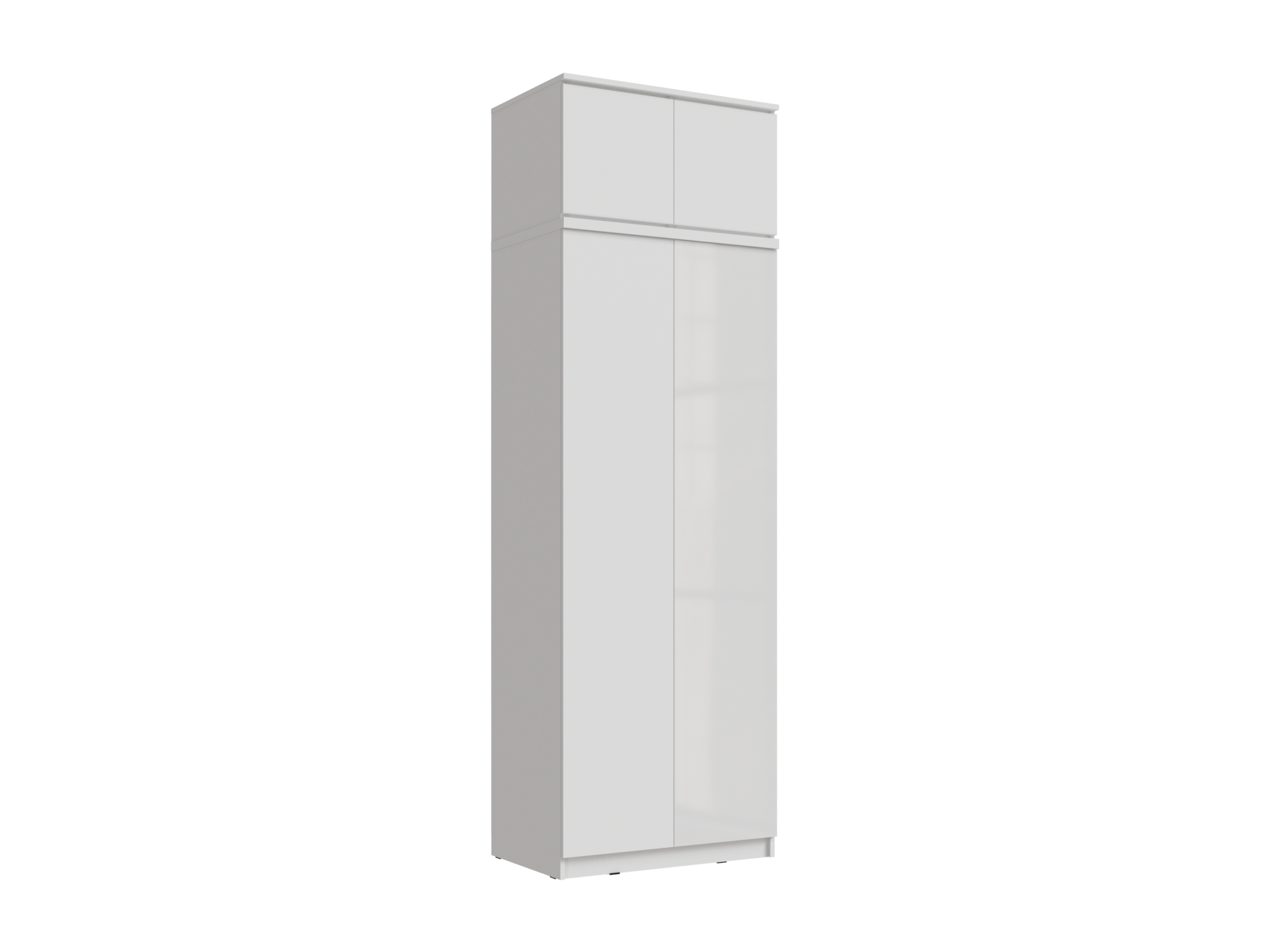 Челси Шкаф 2-х створчатый платяной + антресоль к шкафу 800 (Белый глянец, Белый) Белый, ЛДСП