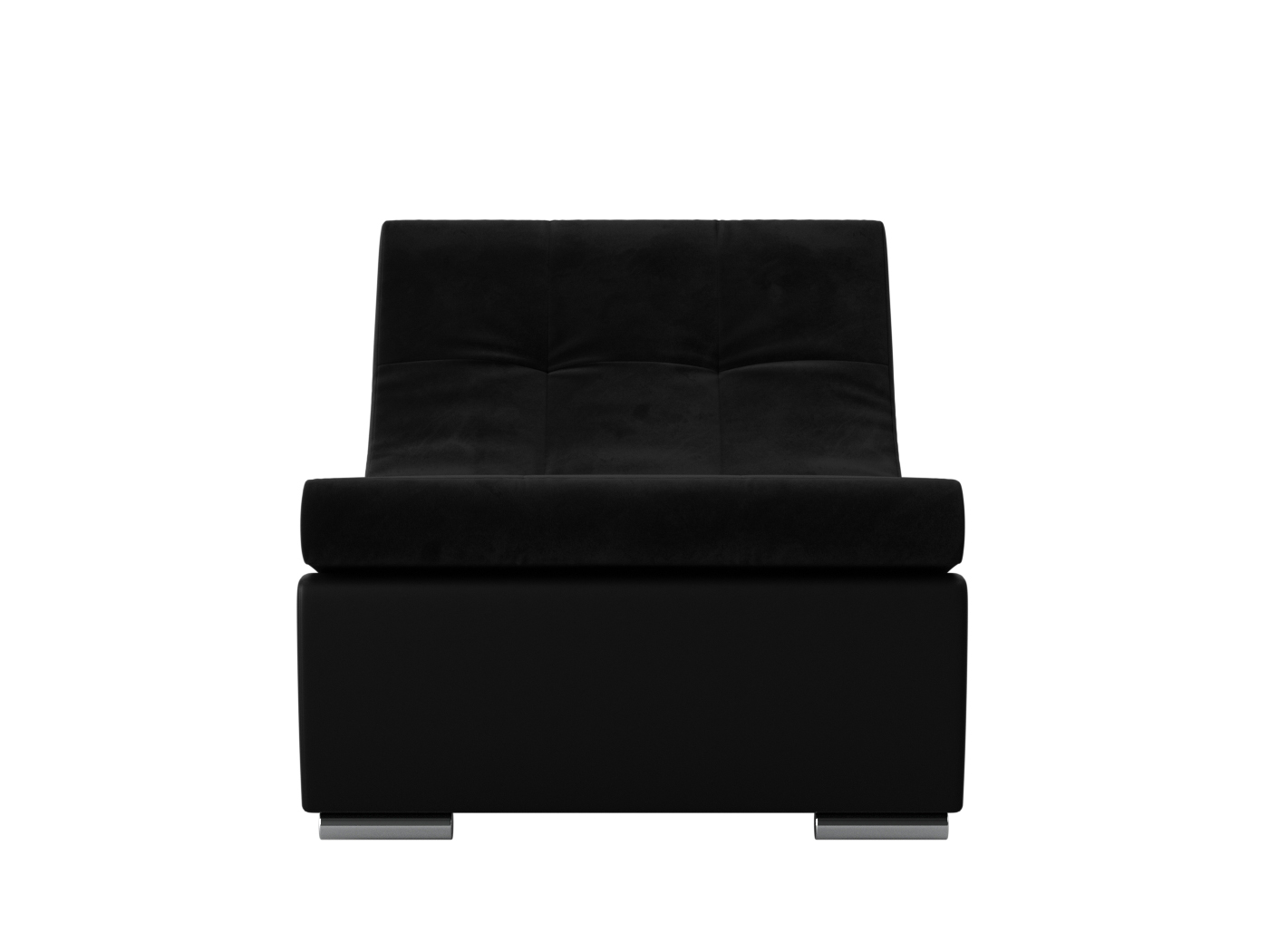 Модуль Кресло для модульного дивана Монреаль MebelVia Черный, Велюр, Экокожа, ЛДСП кресло артмебель монреаль кресло рогожка серый экокожа черный